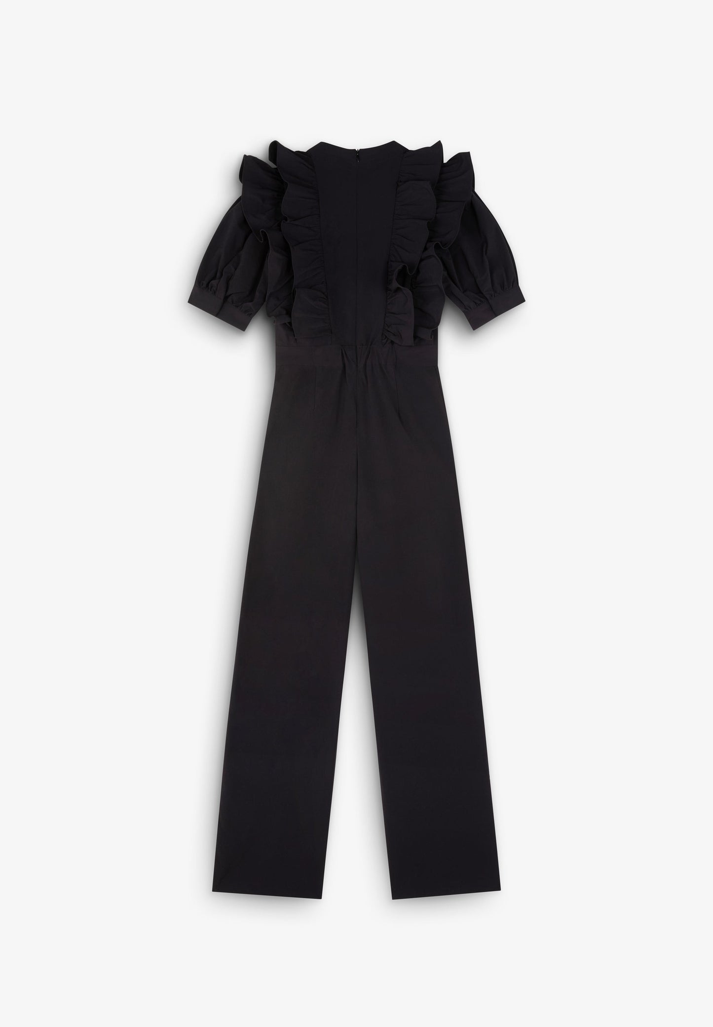 BLACK JUMPSUIT WITH RUFFLES