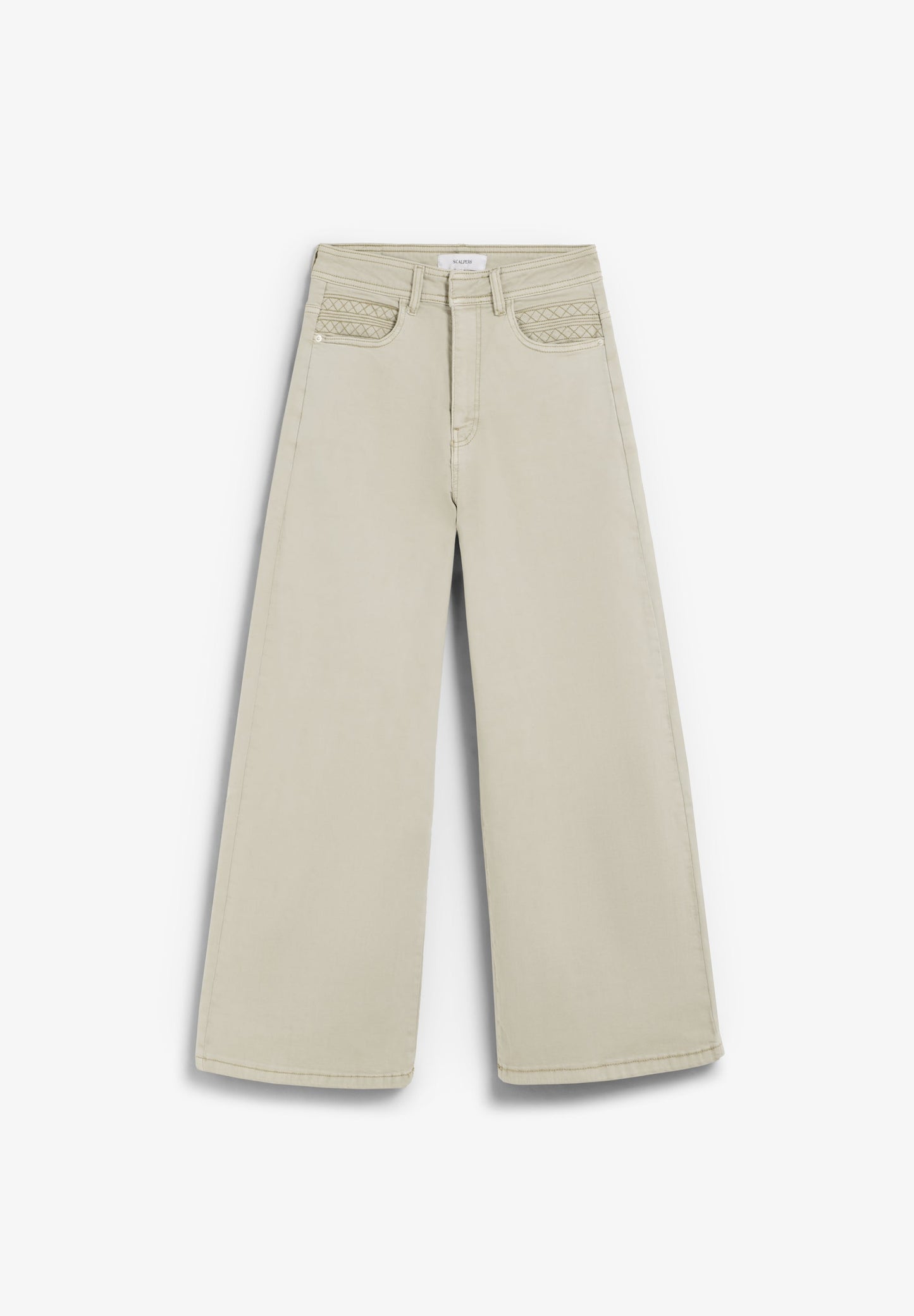 HIGH-RISE TROUSERS WITH STITCHING DETAIL