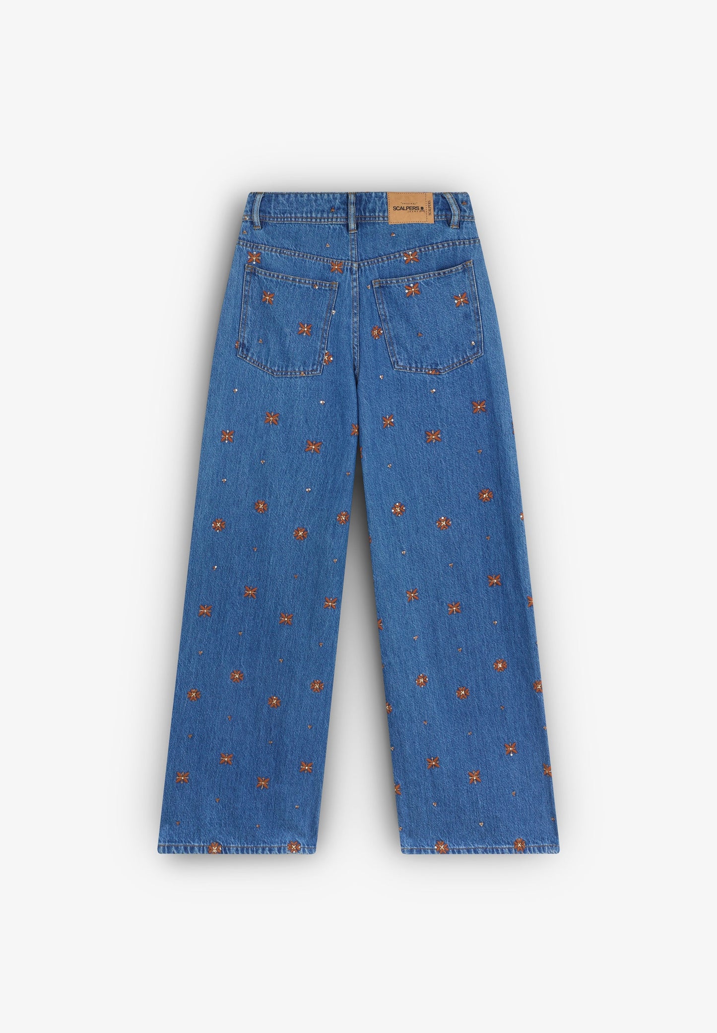 STRAIGHT JEANS WITH FLOWERS
