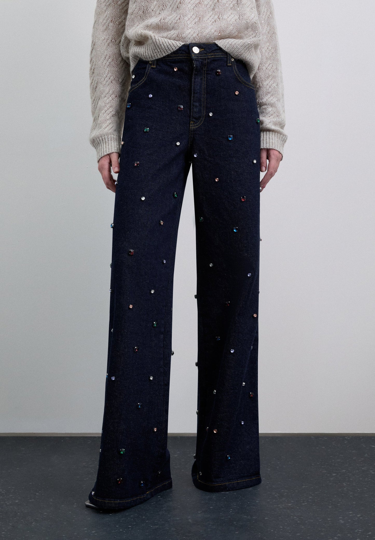 BEAD EMBELLISHED JEANS