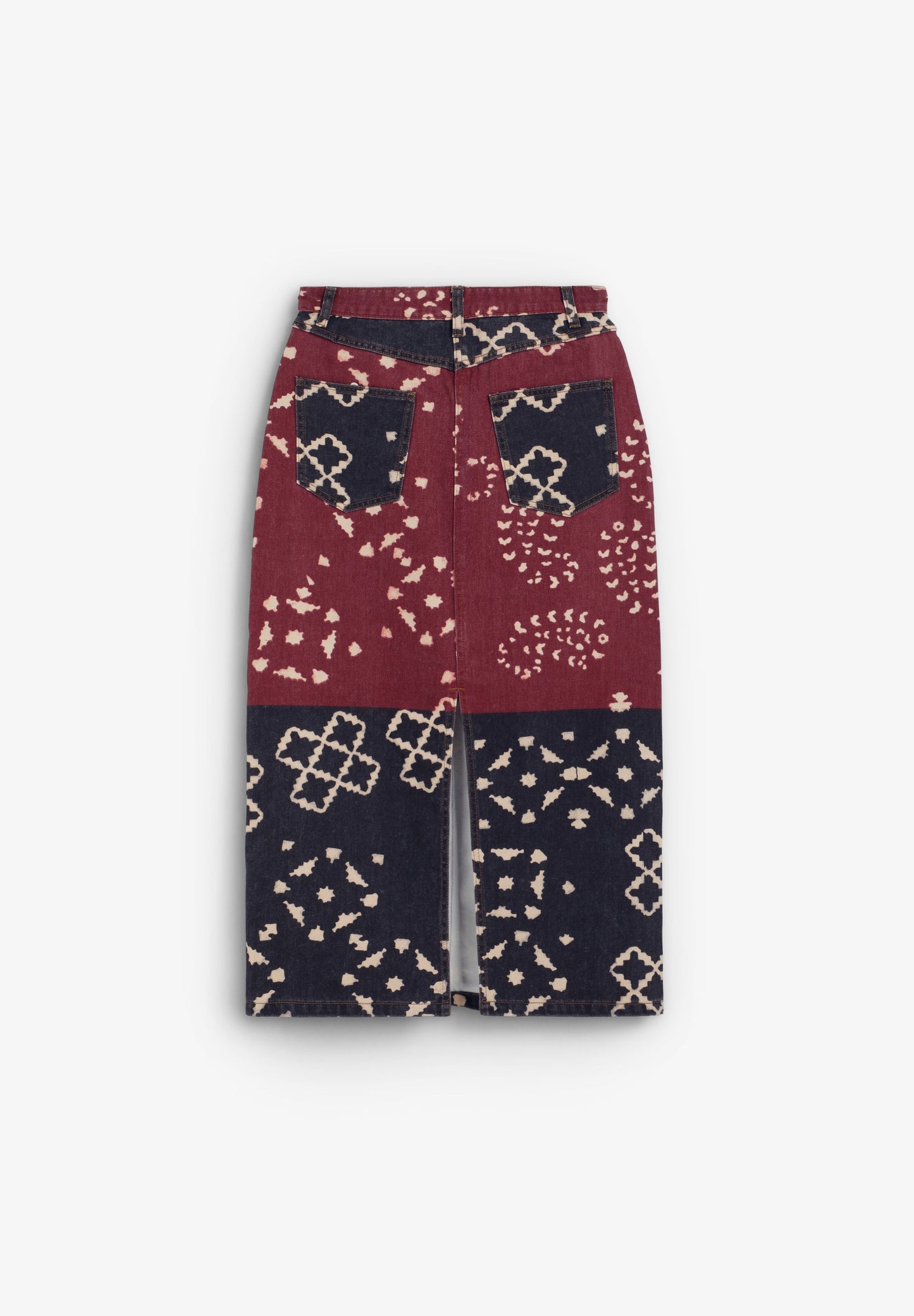 PRINTED DENIM SKIRT
