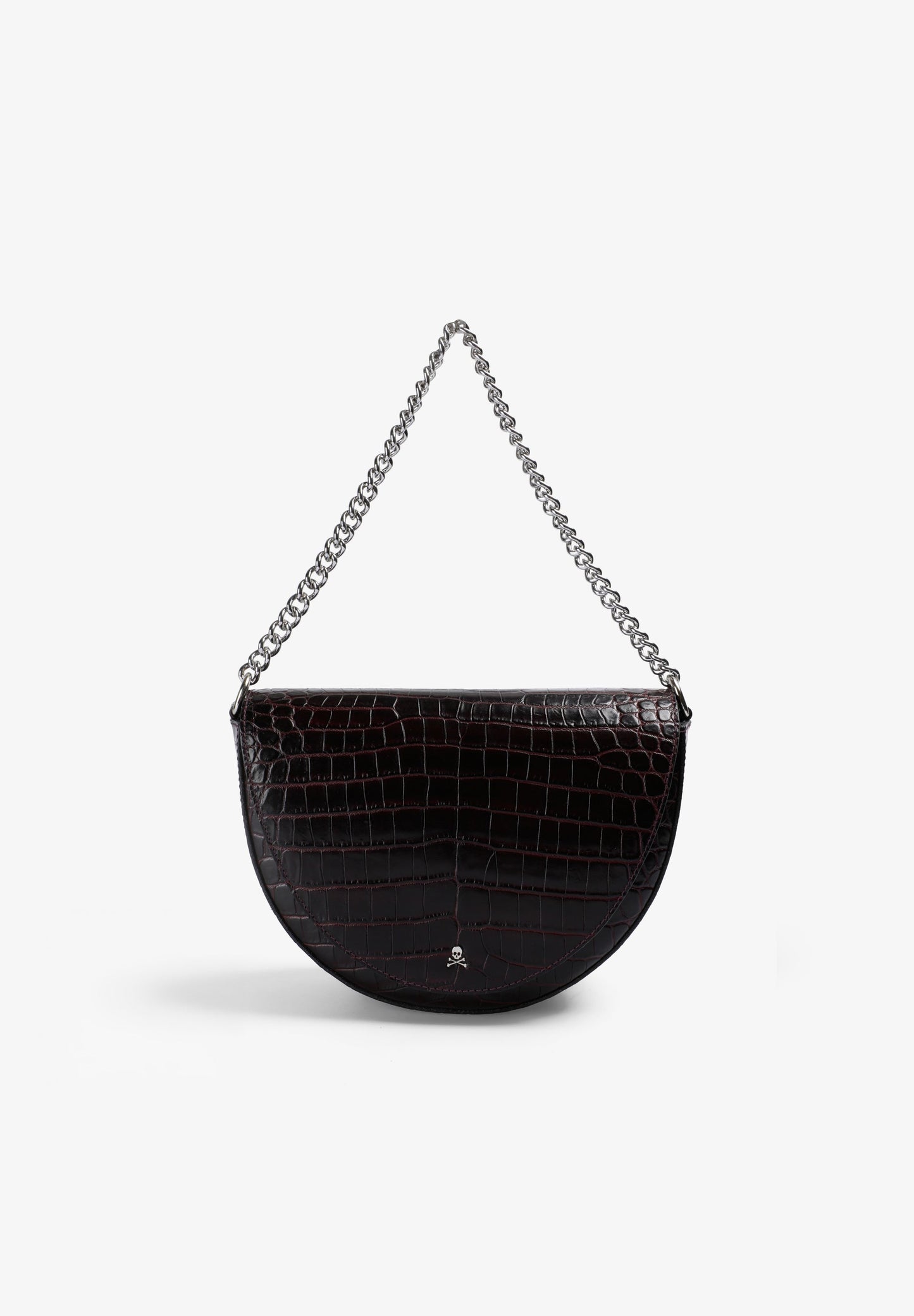 EMBOSSED LEATHER BAG WITH CHAIN