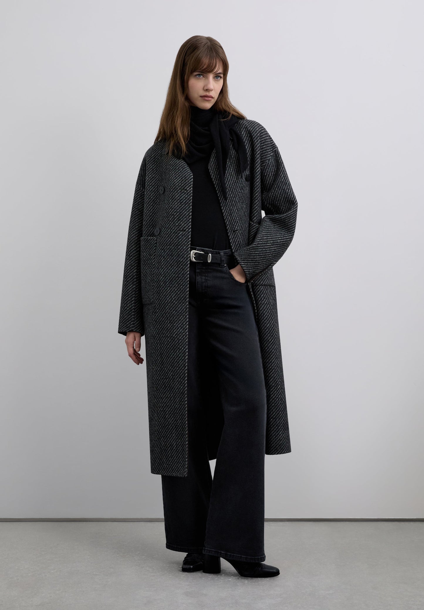 REVERSIBLE WOOL BLEND COAT