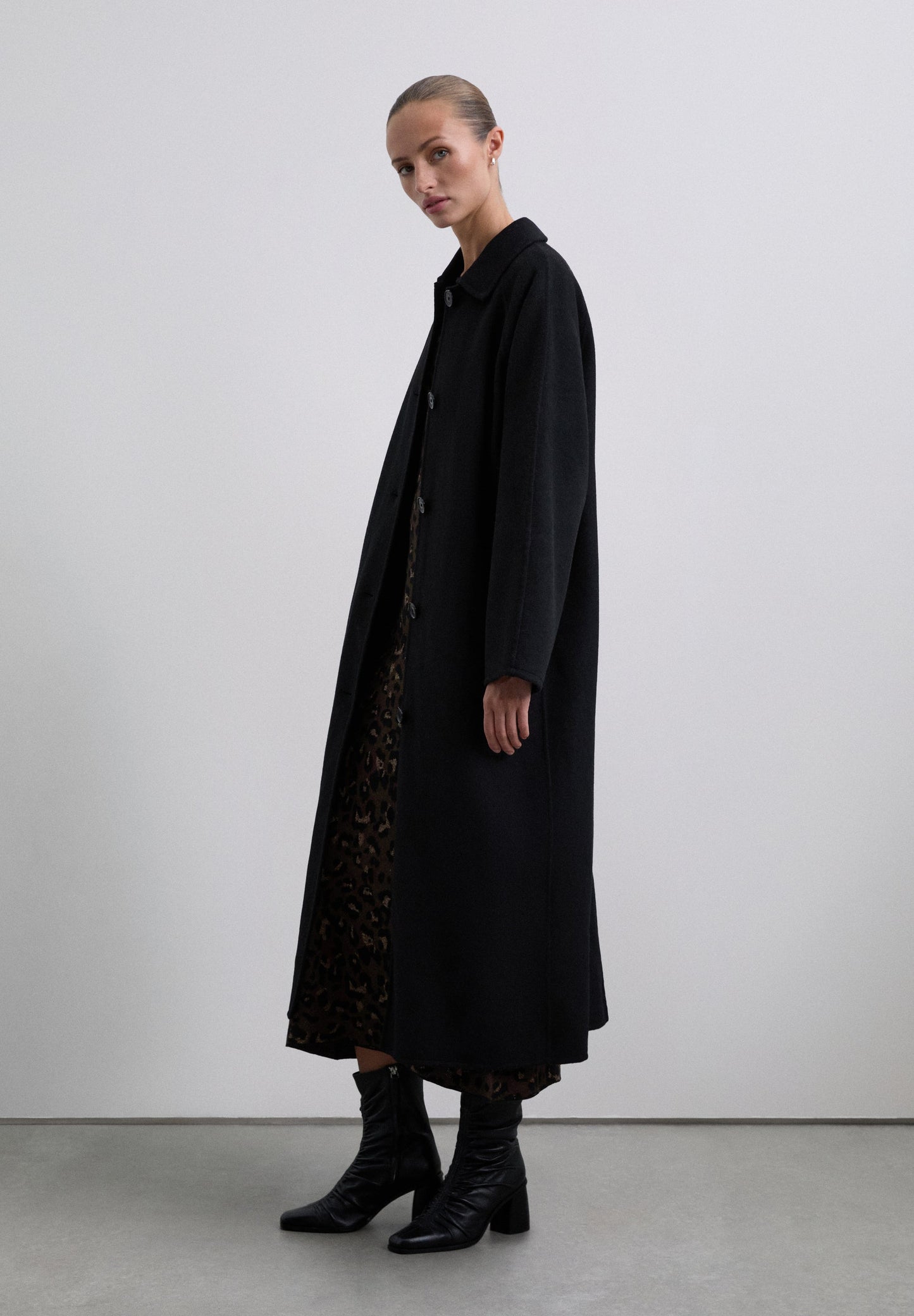 LONG COAT WITH DETACHABLE SCARF DETAIL
