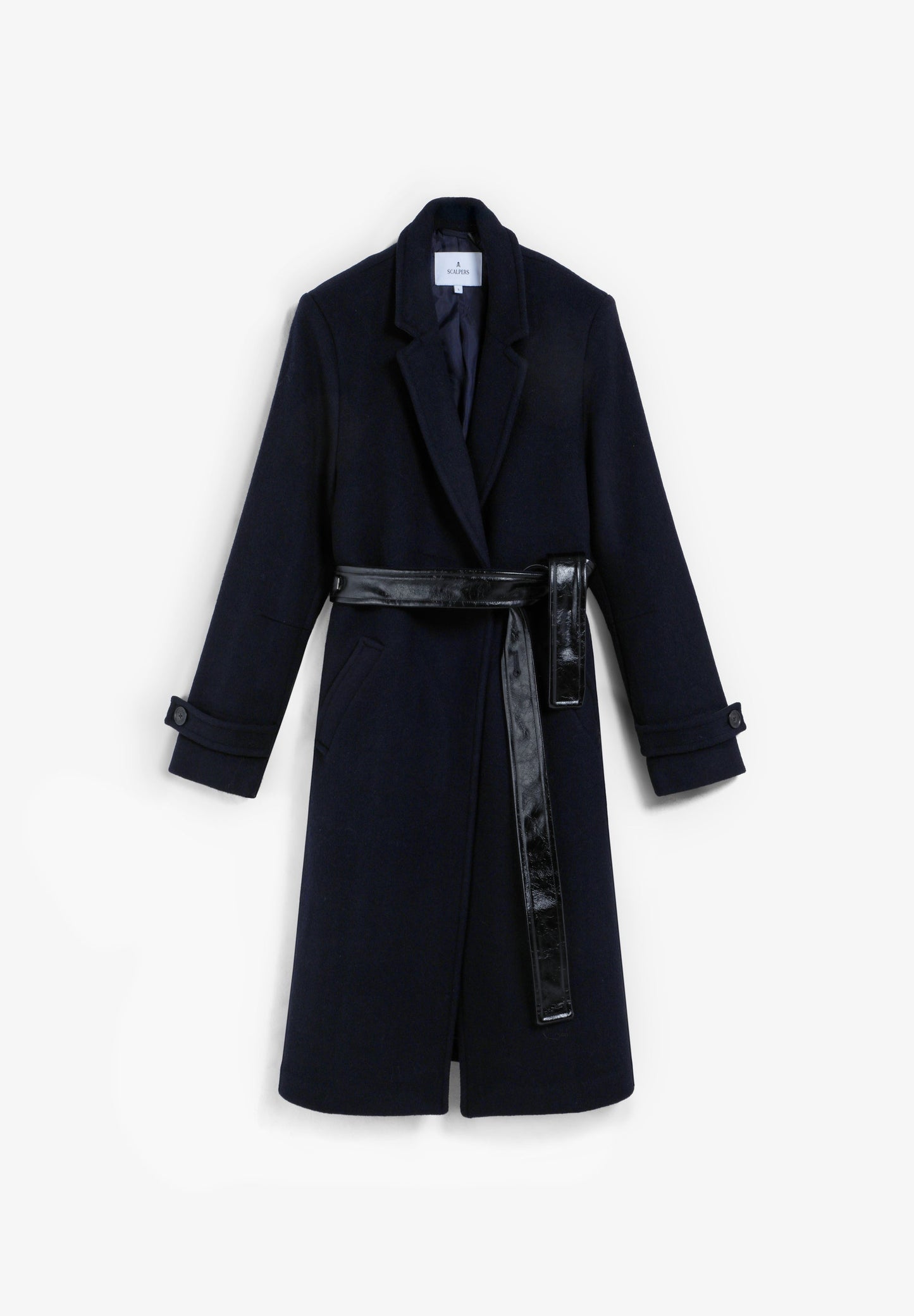 COAT WITH CONTAST BELT