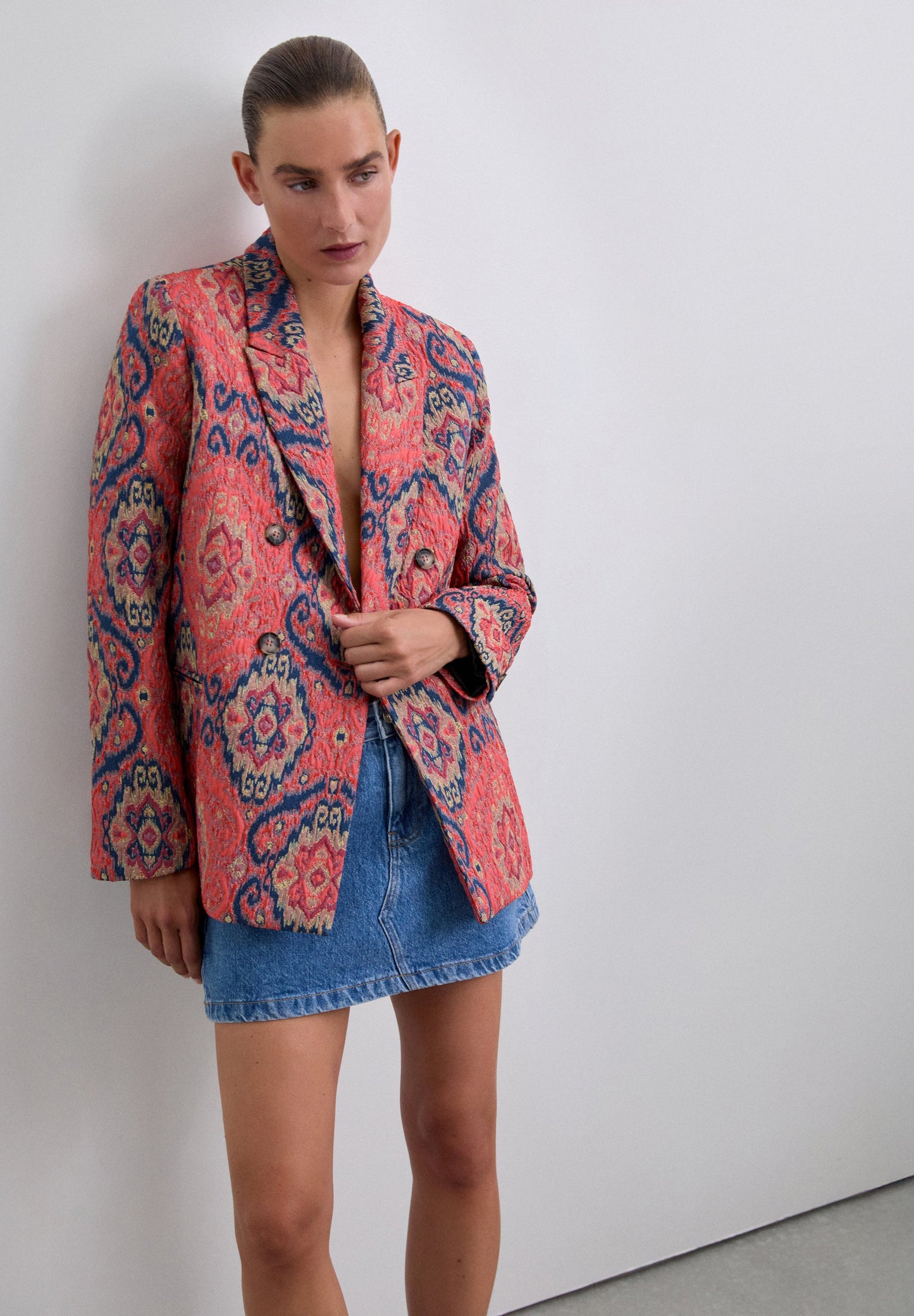 JACQUARD PRINT BLAZER