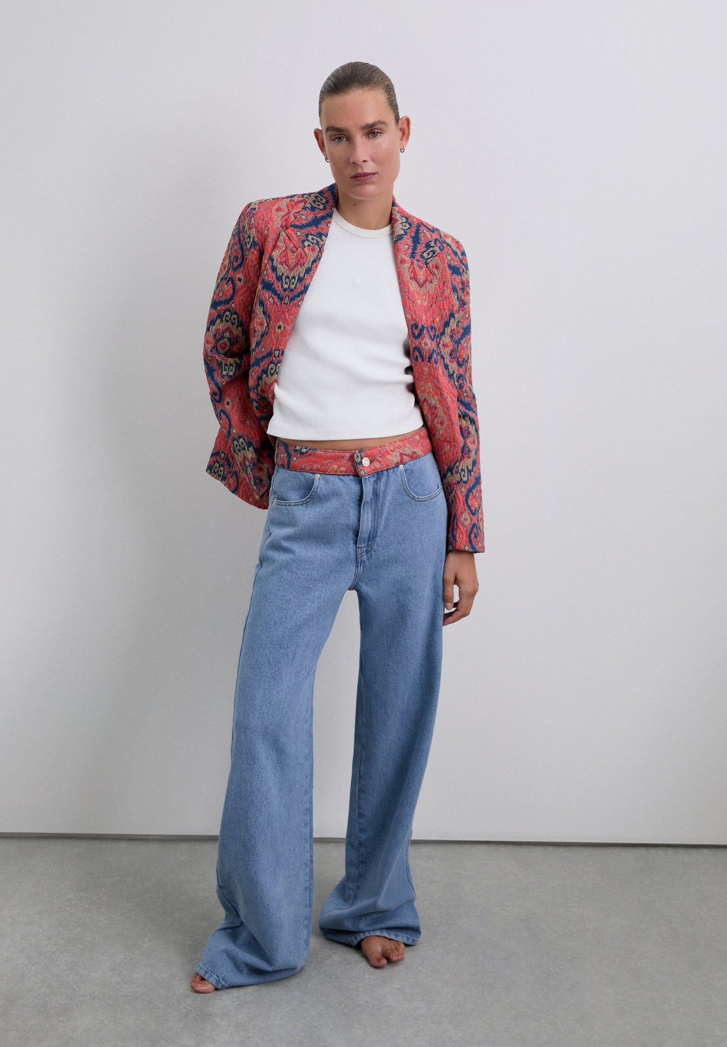 JACQUARD PRINT BLAZER