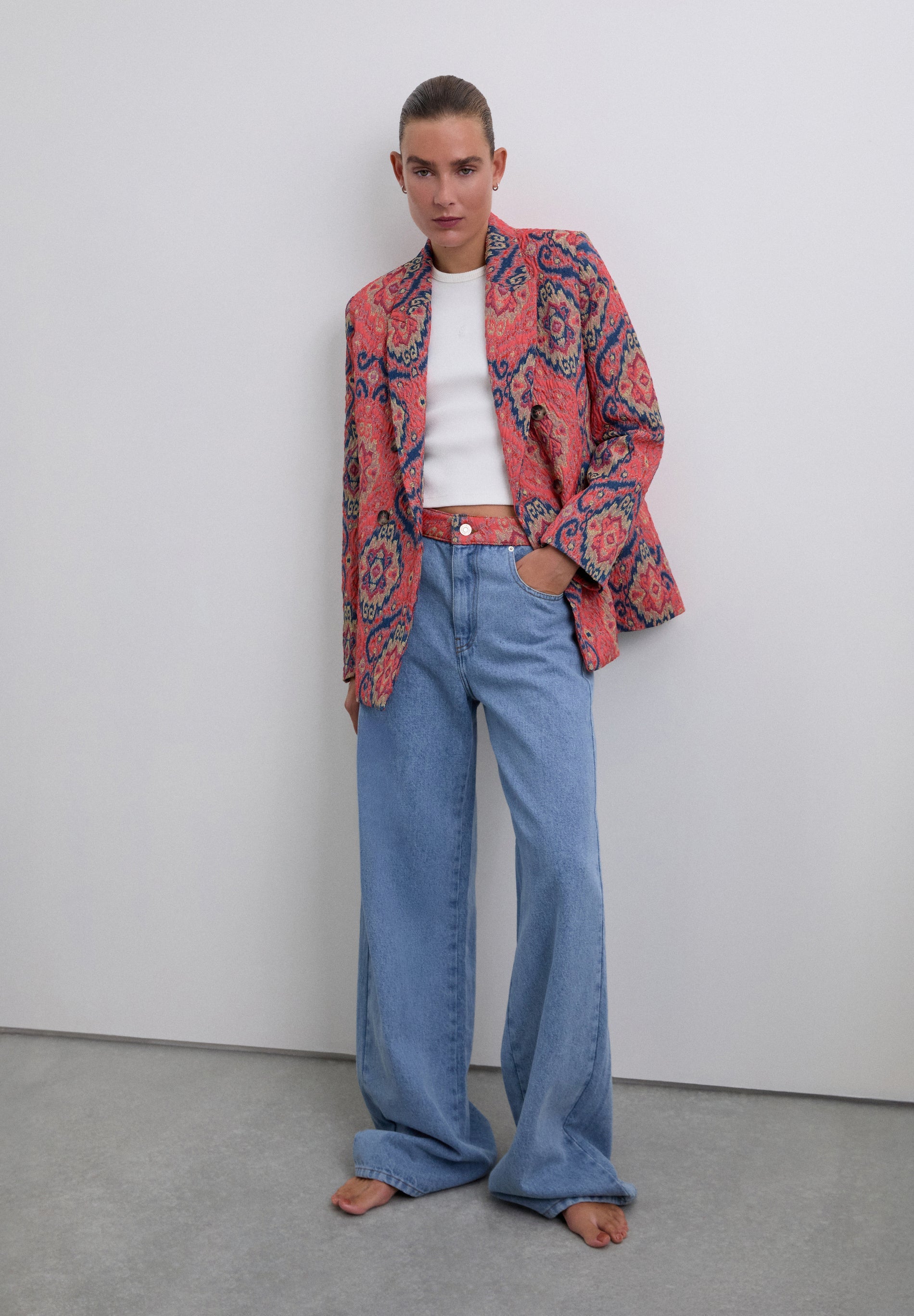 JACQUARD PRINT BLAZER