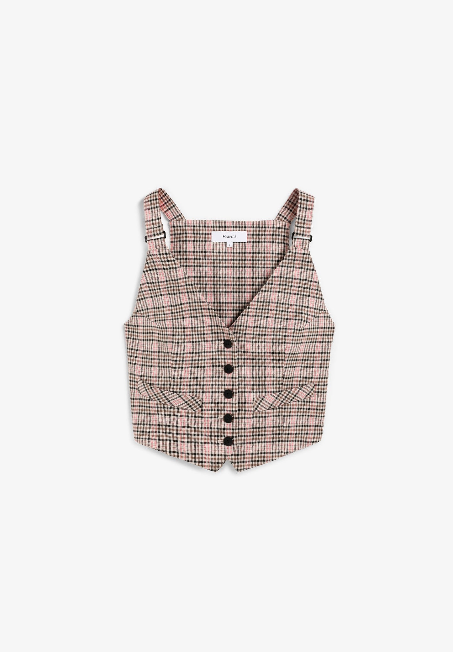 CHECK GILET WITH BRACES