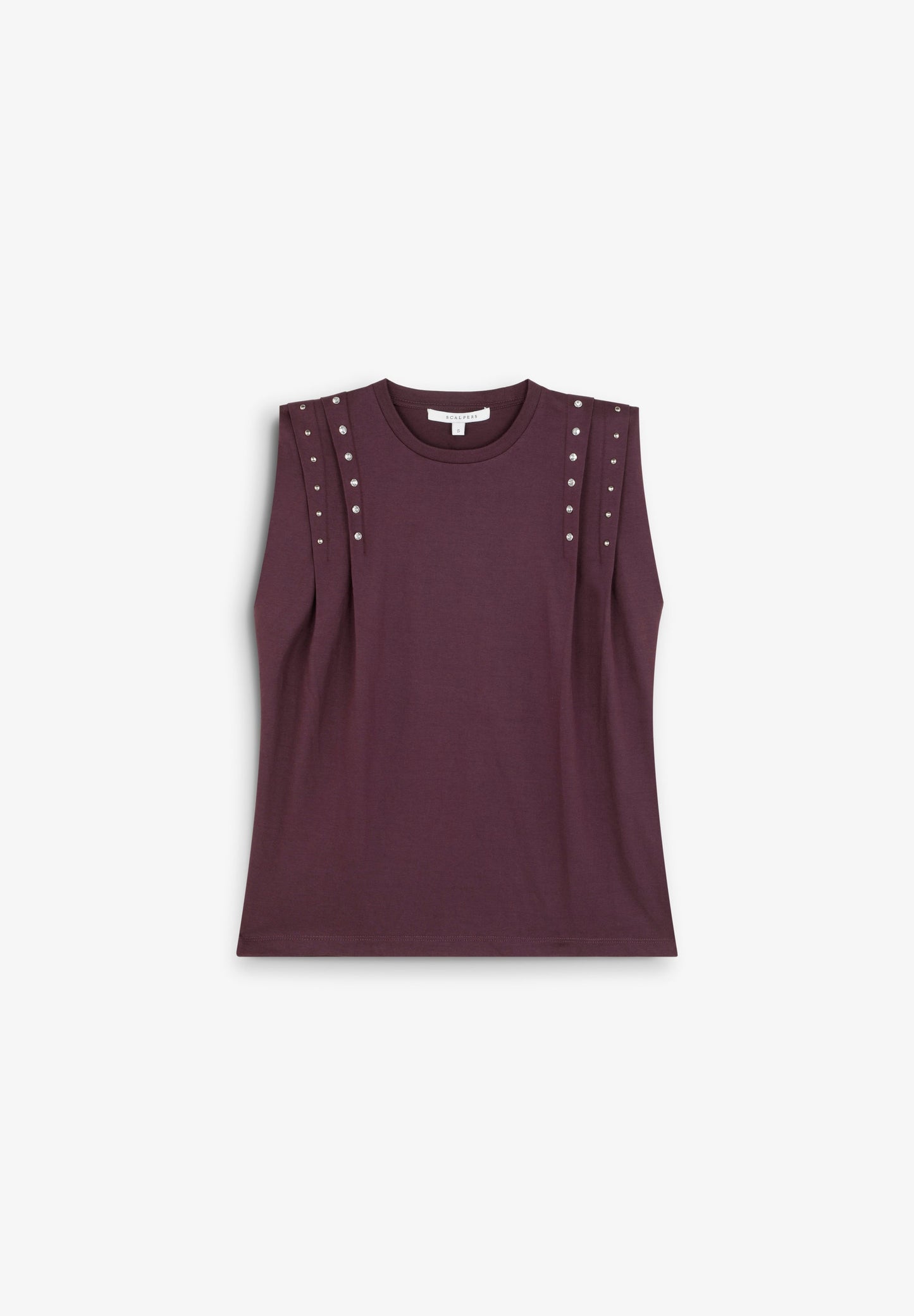 SLEEVELESS STUDDED T-SHIRT
