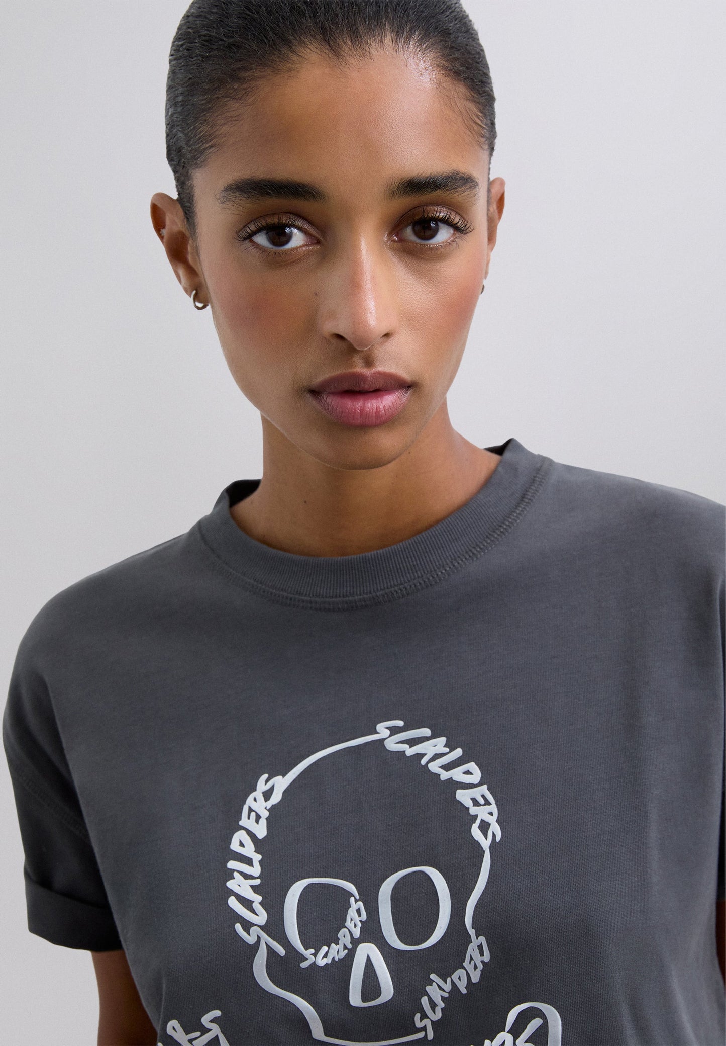 T-SHIRT WITH SKULL PRINT