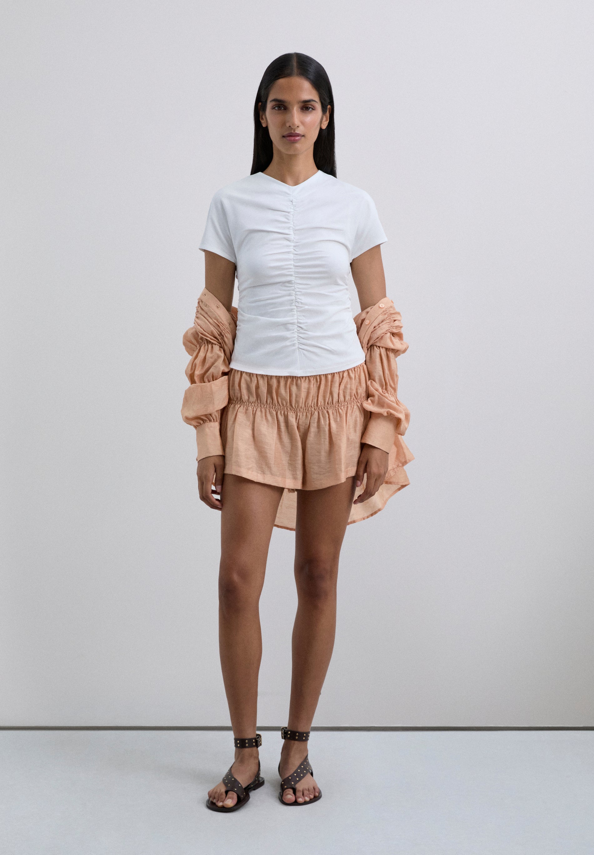 T-SHIRT WITH GATHERED DETAIL