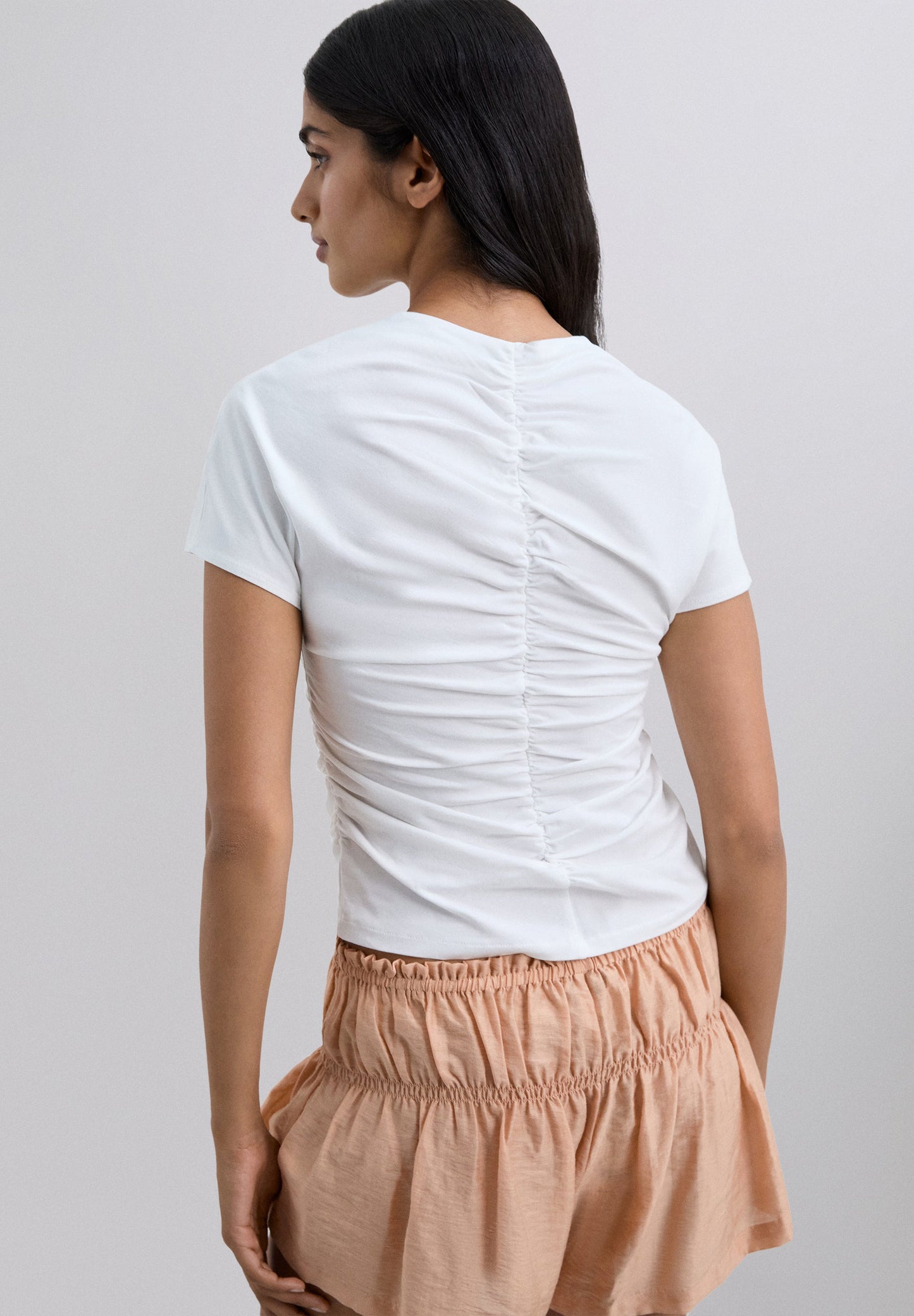 T-SHIRT WITH GATHERED DETAIL