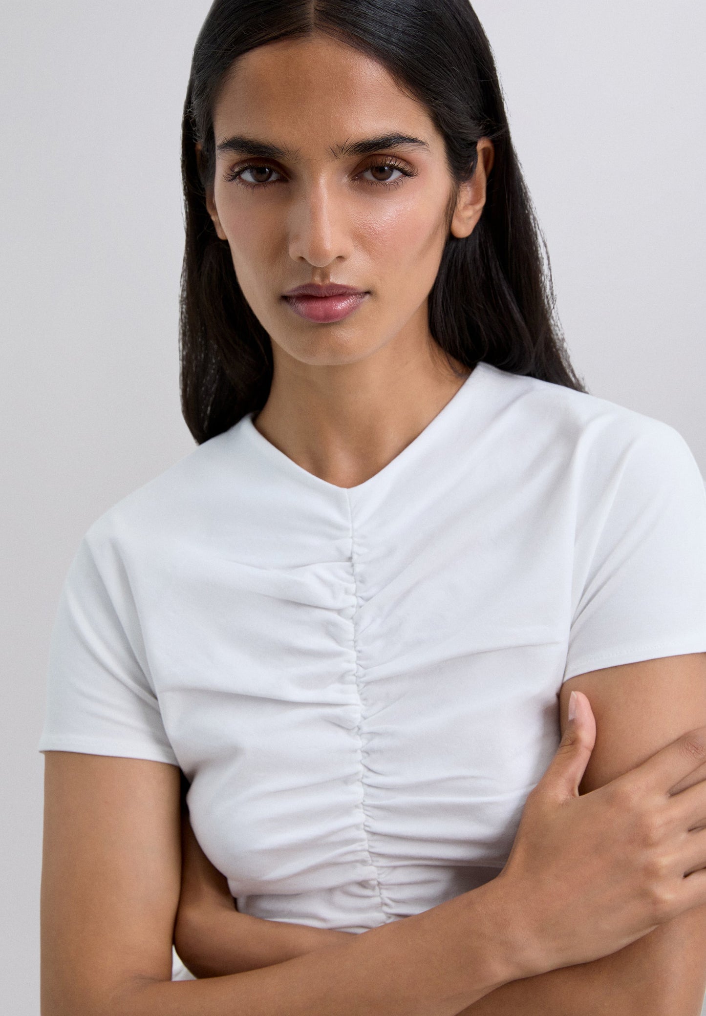 T-SHIRT WITH GATHERED DETAIL