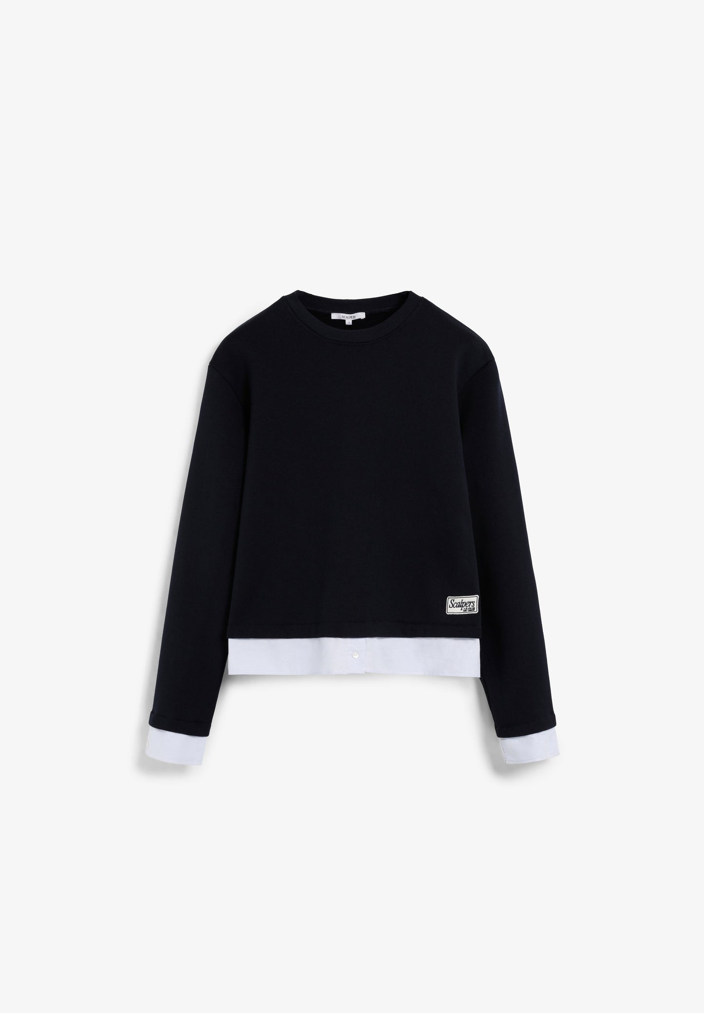 SWEATSHIRT WITH SHIRT DETAIL