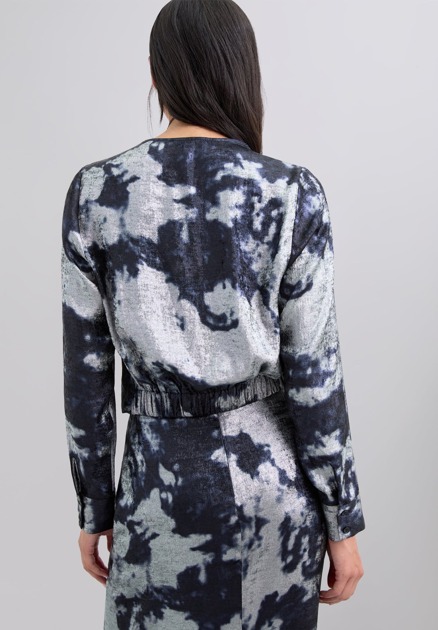 TIE-DYE BLOUSE WITH METALLIC DETAILS