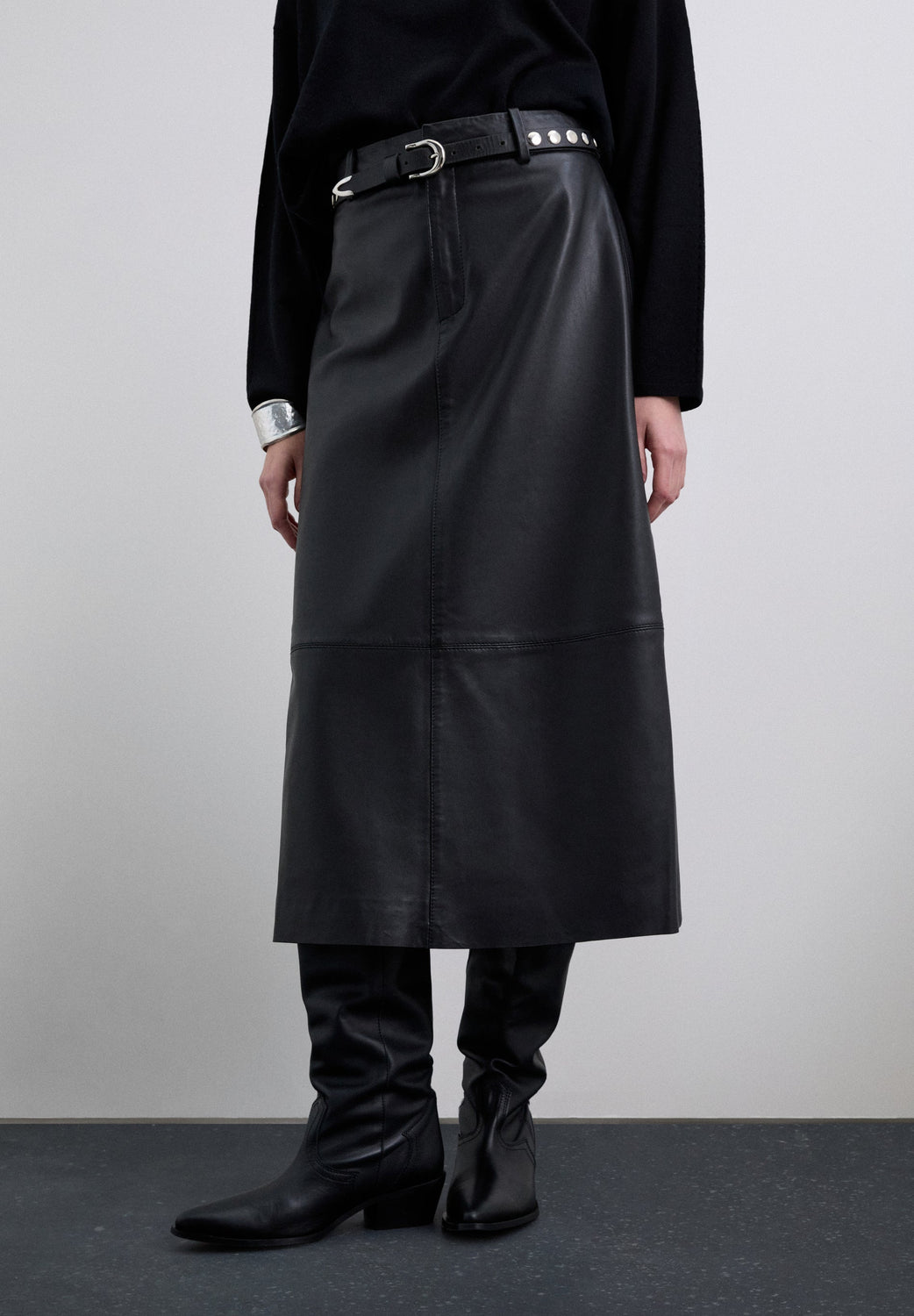 FALDA MIDI PIEL - Scalpers