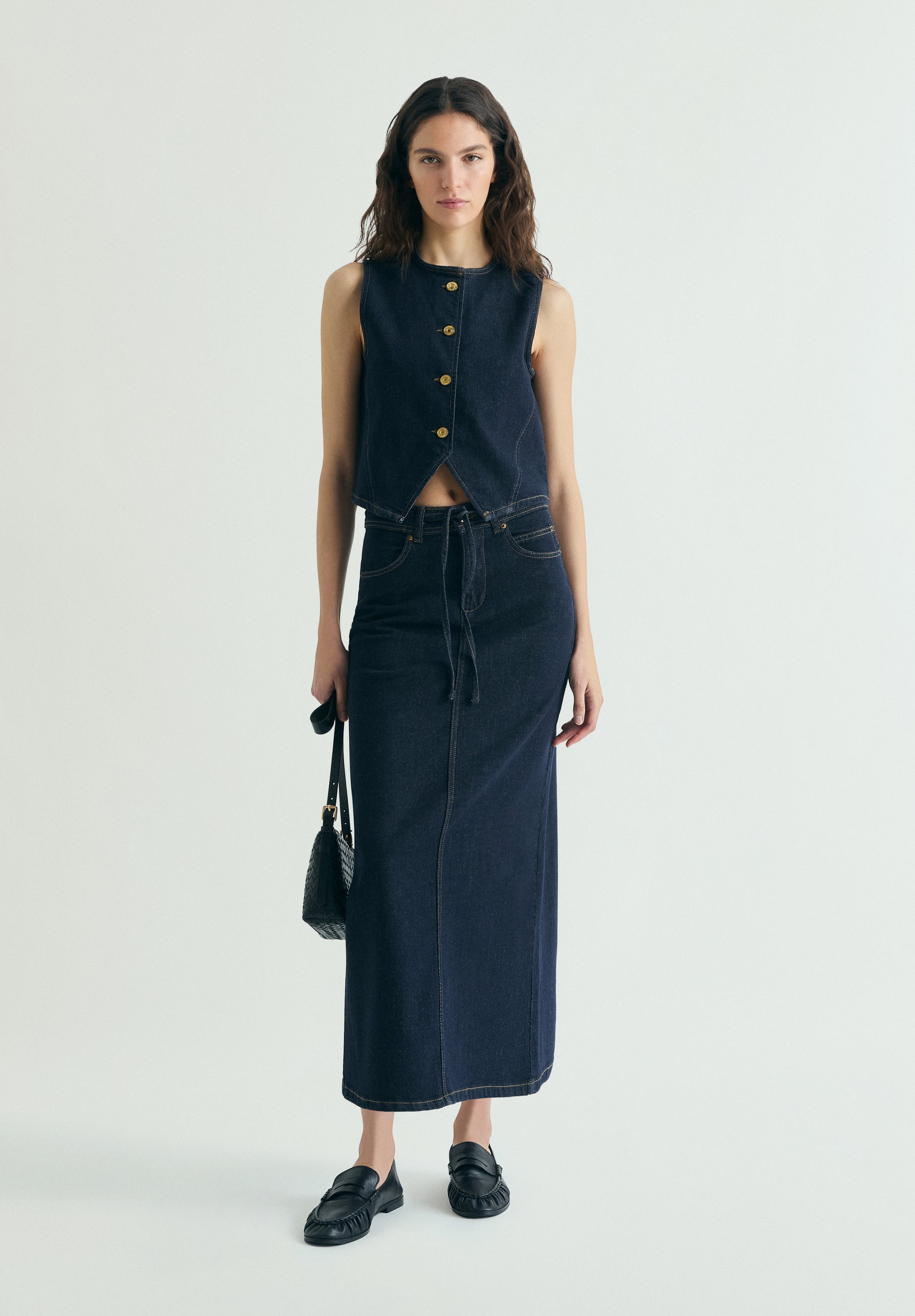 DENIM MIDI SKIRT