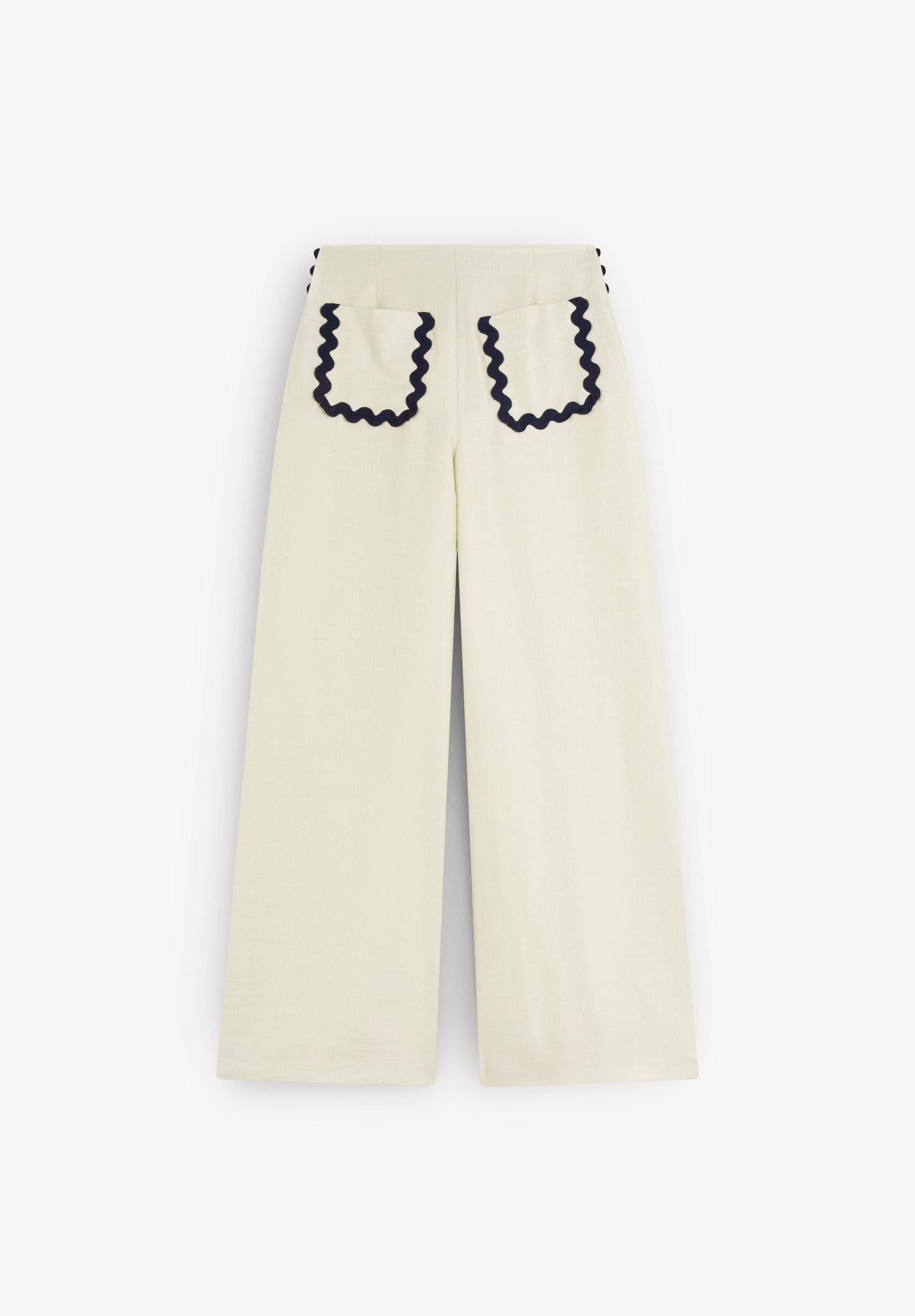 CONTRAST SCALLOPED TROUSERS