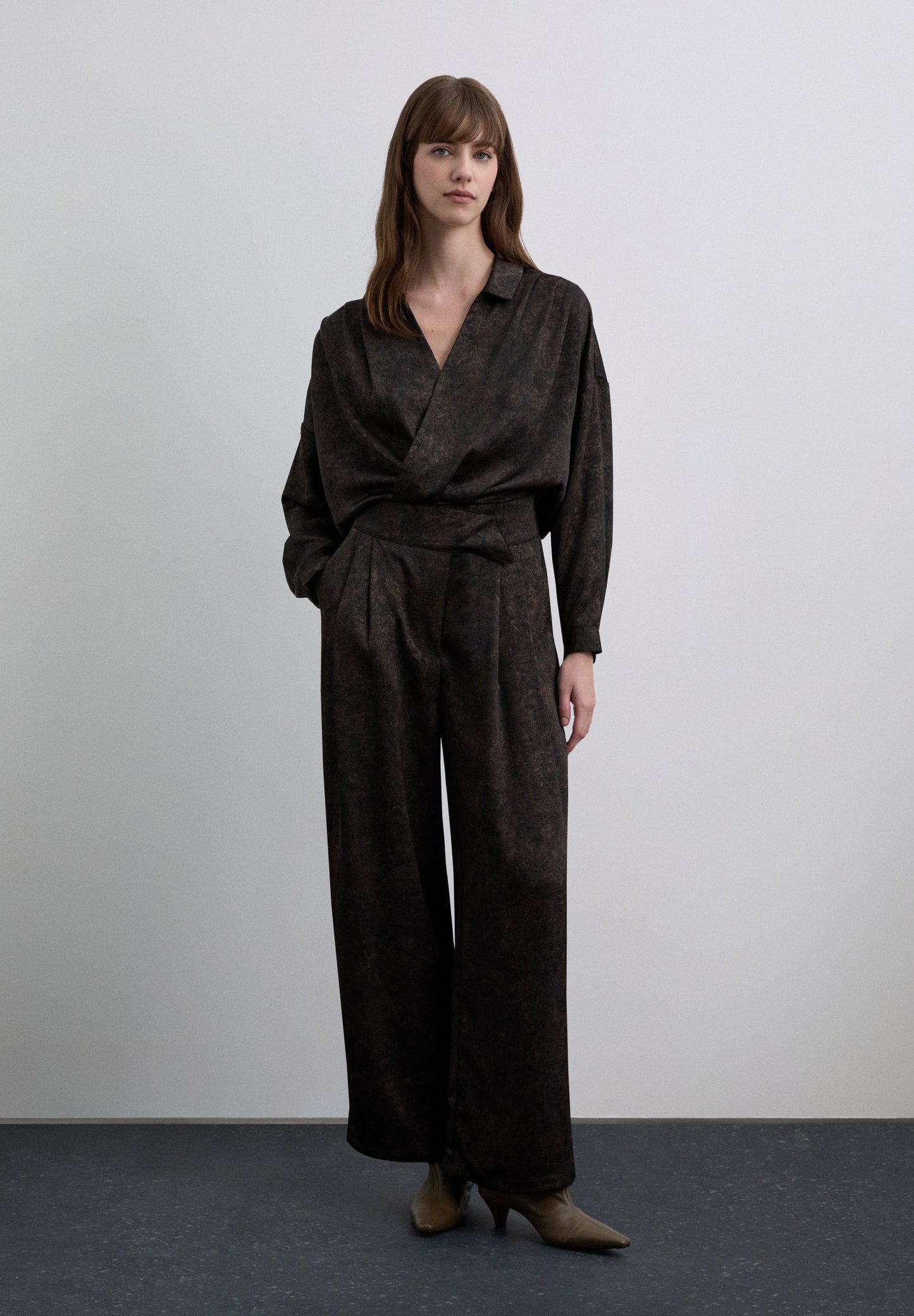 PRINTED SATIN TROUSERS