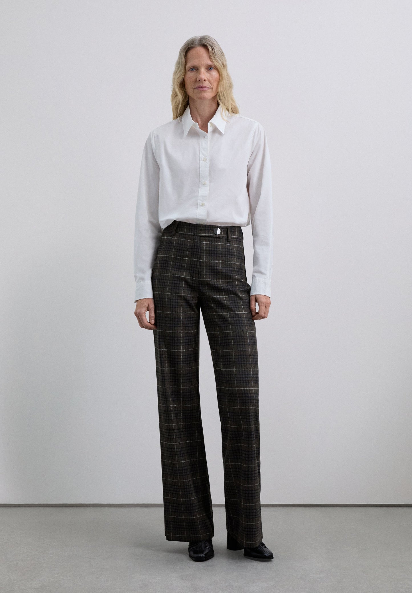 STRAIGHT CHECKED TROUSERS