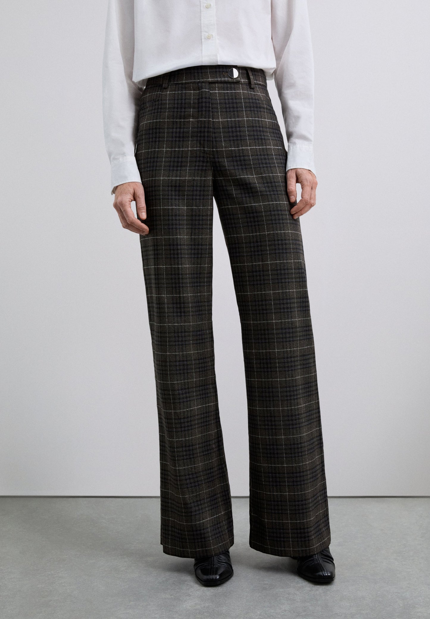 STRAIGHT CHECKED TROUSERS