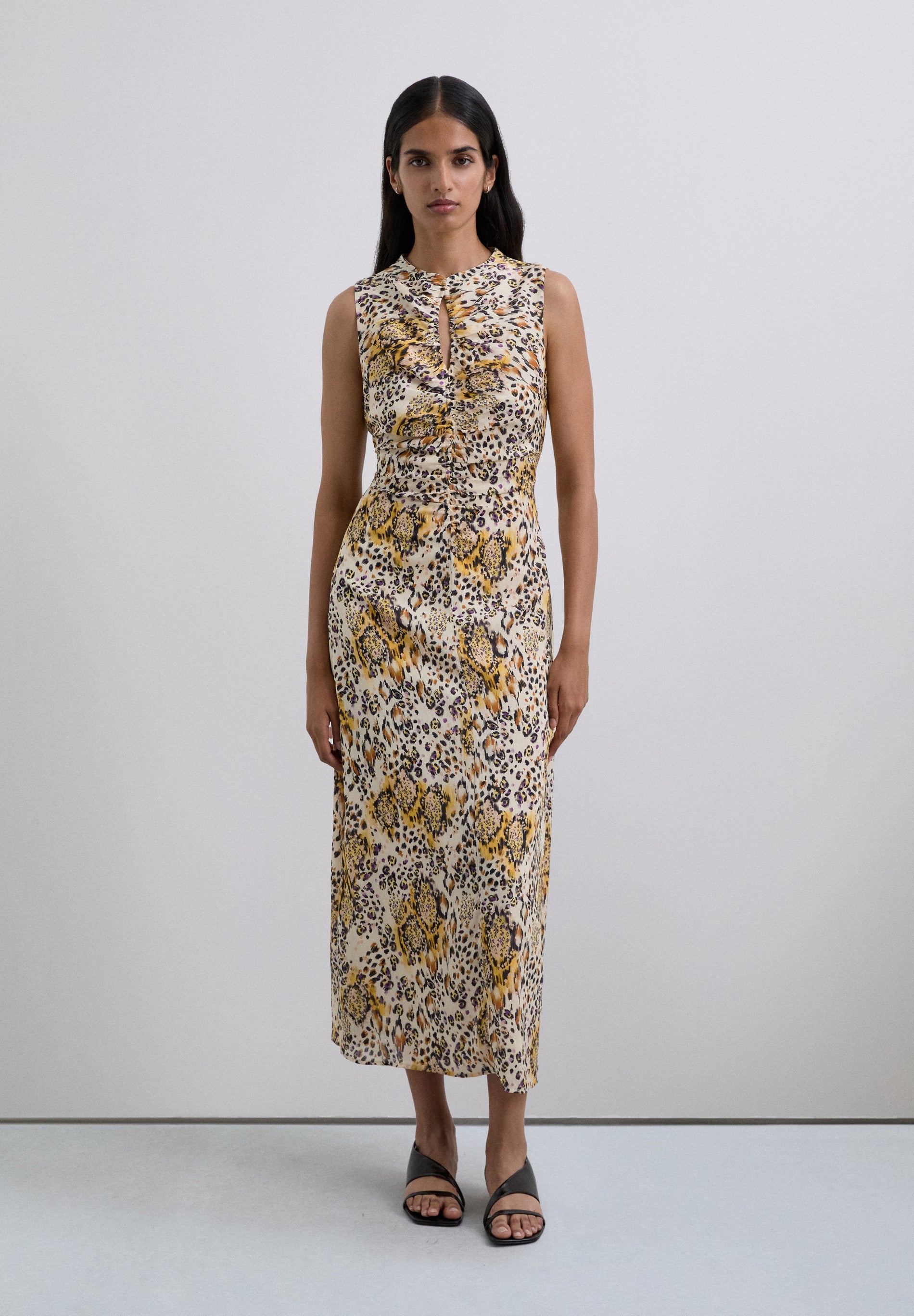 LONG ANIMAL PRINT DRESS