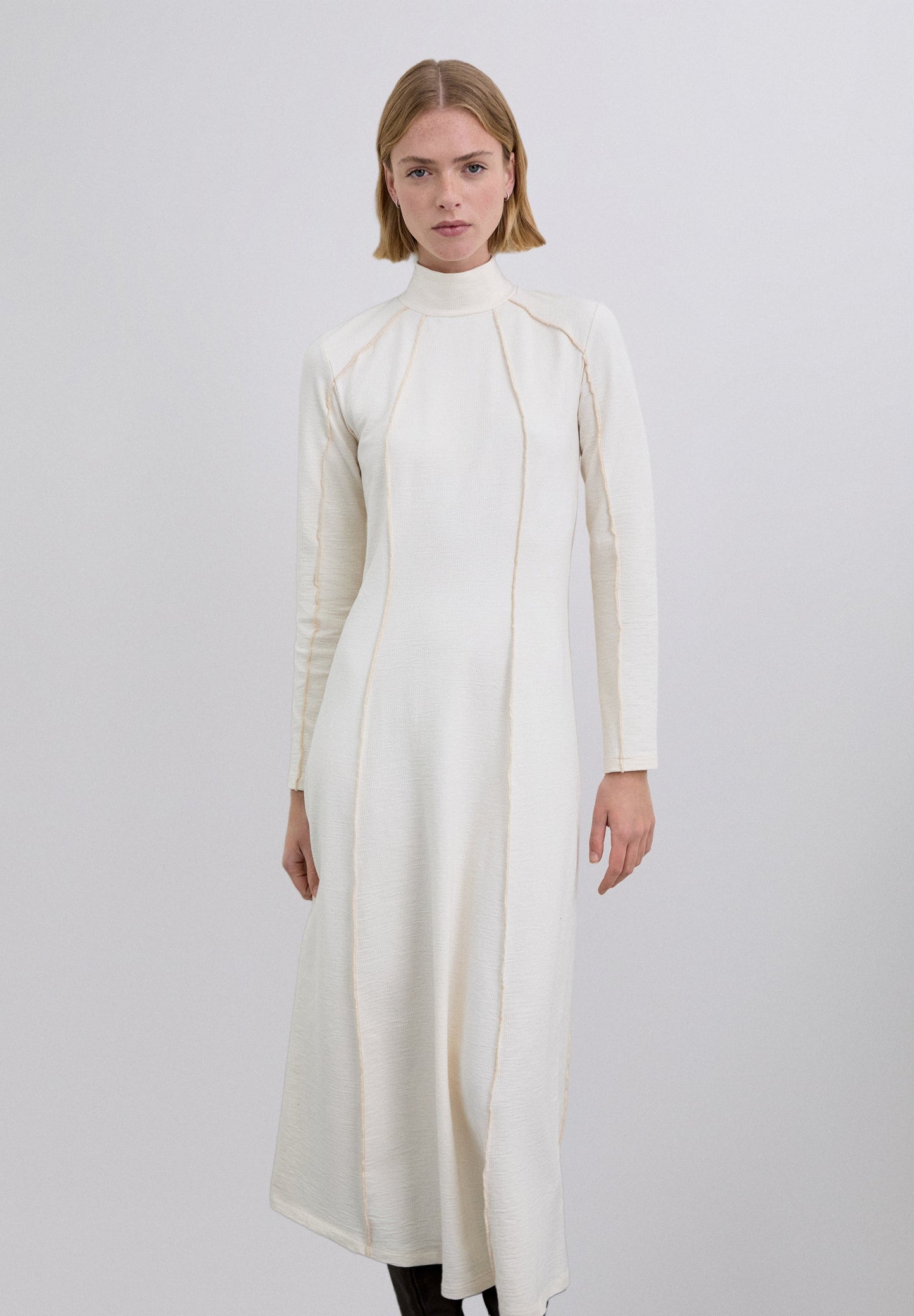 MIDI-JURK TRICOT OVERLOCK