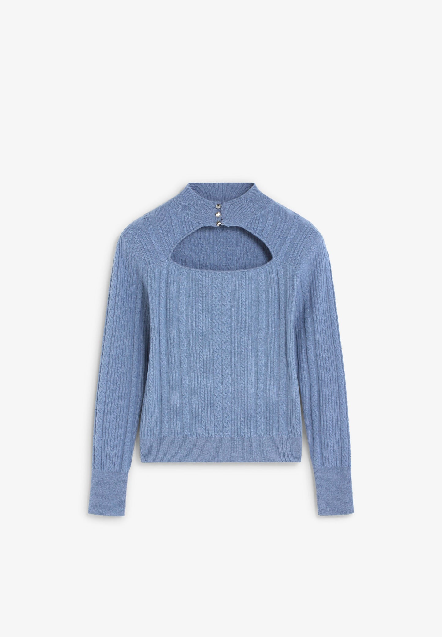CABLE KNIT SWEATER WITH CUTOUT