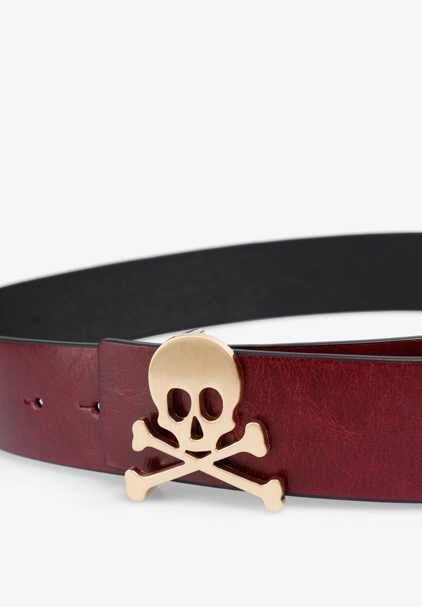 LEATHER BELT WITH SKULL