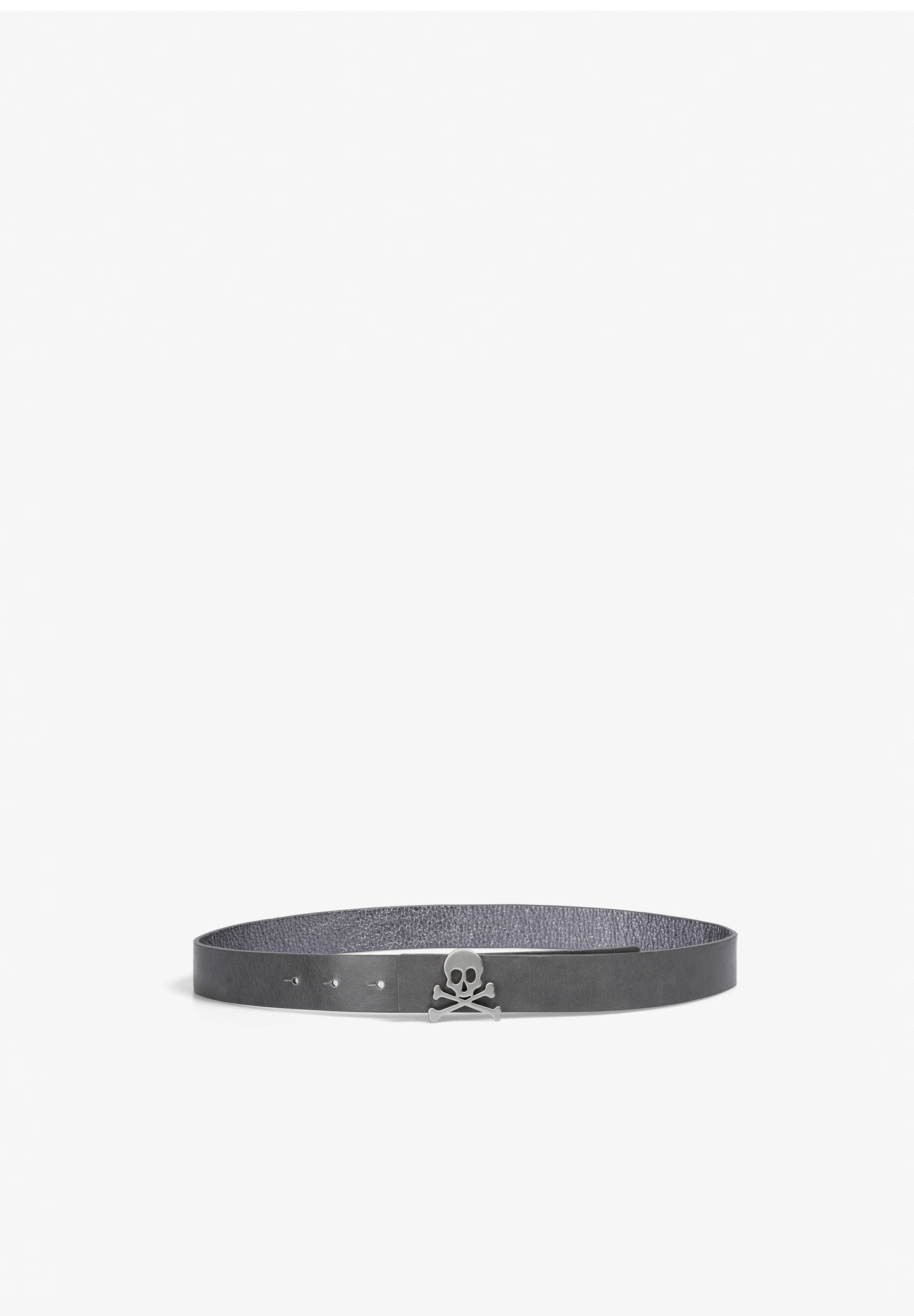 REVERSIBLE LEATHER BELT WITH SKULL