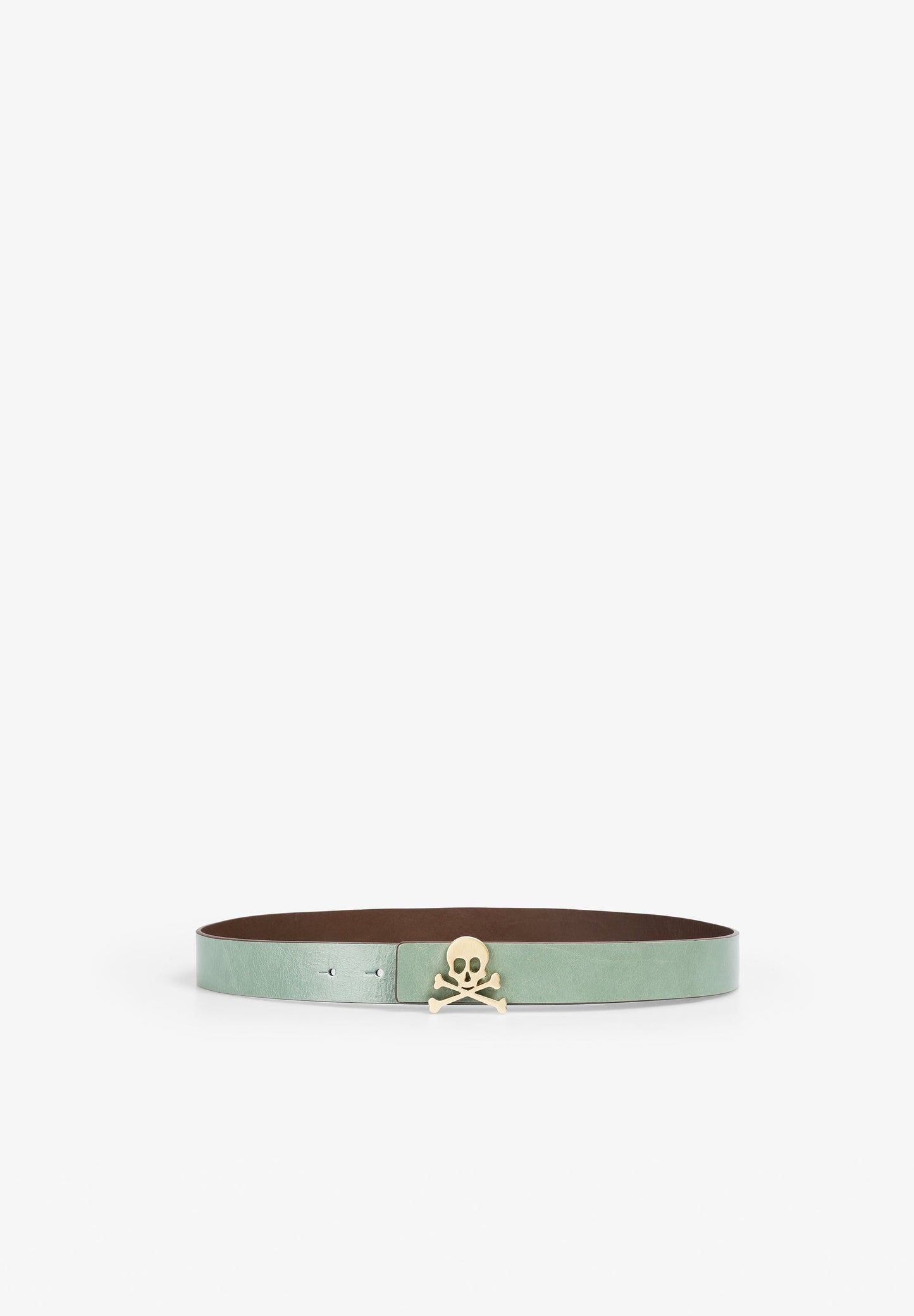 REVERSIBLE LEATHER BELT WITH SKULL