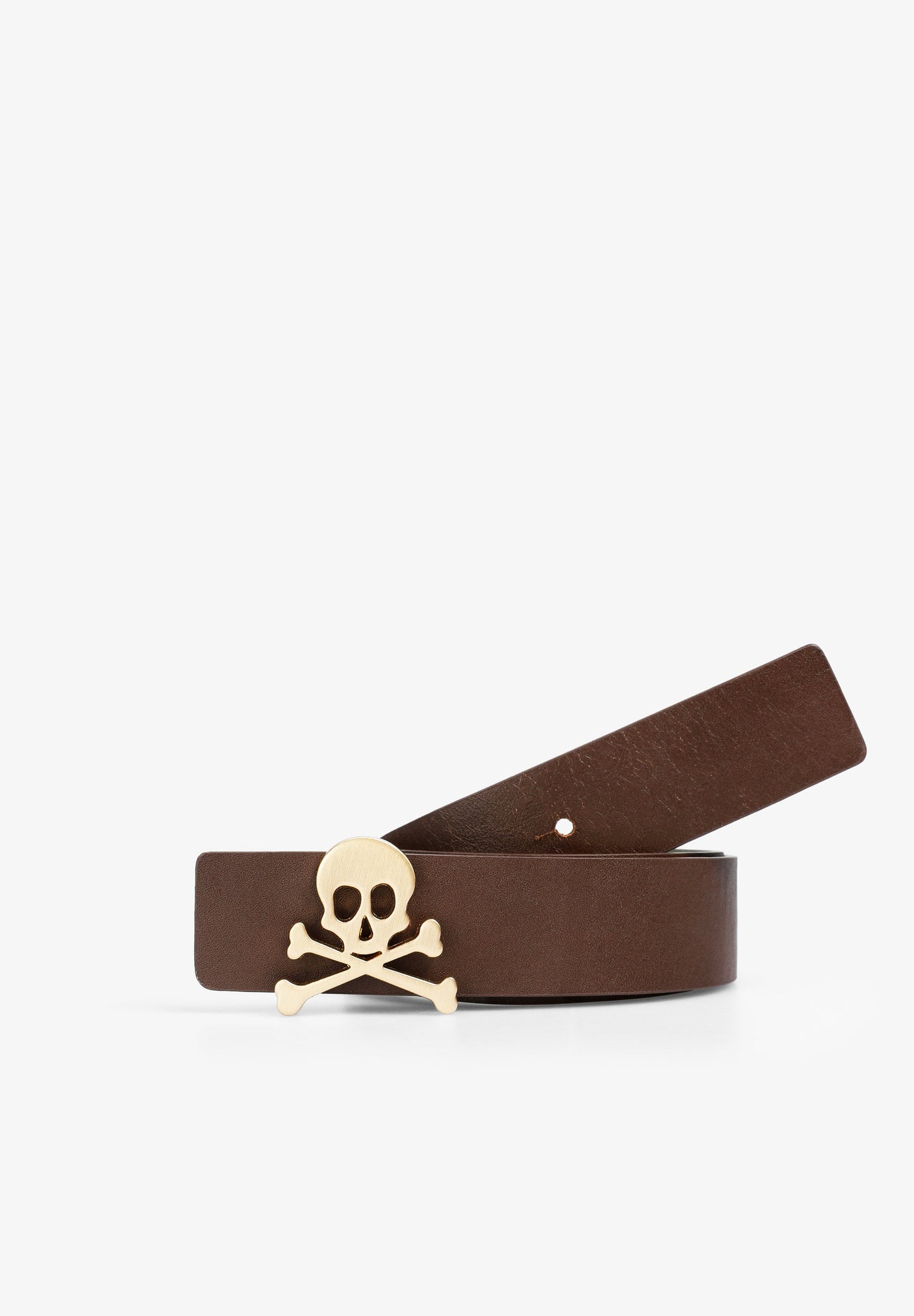 REVERSIBLE LEATHER BELT WITH SKULL