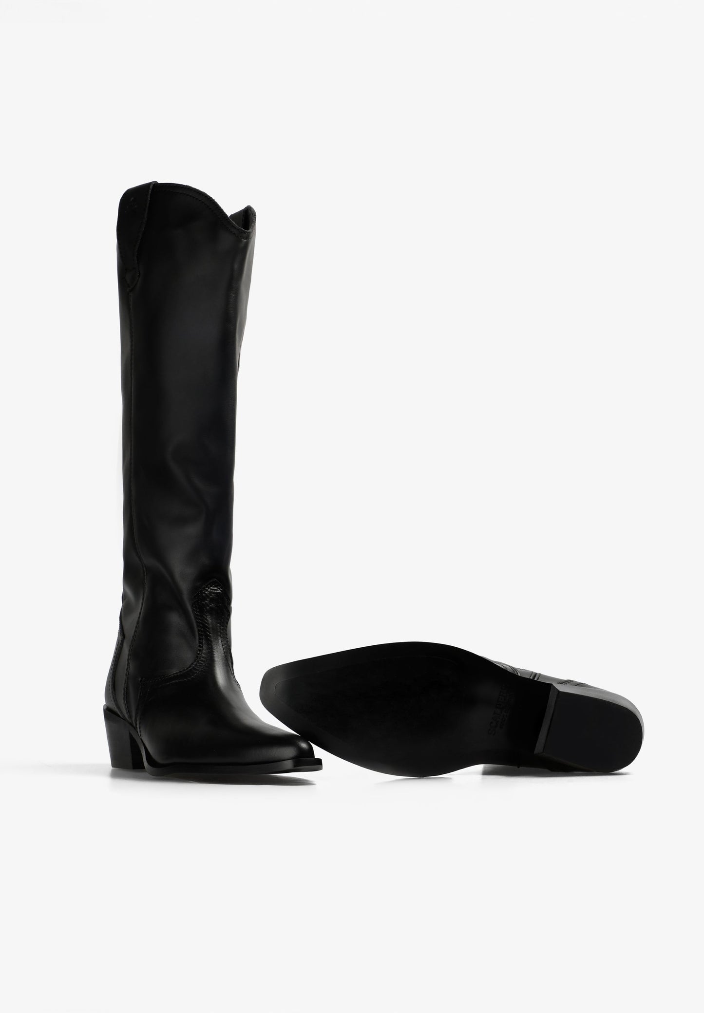 LEATHER KNEE-HIGH COWBOY BOOTS