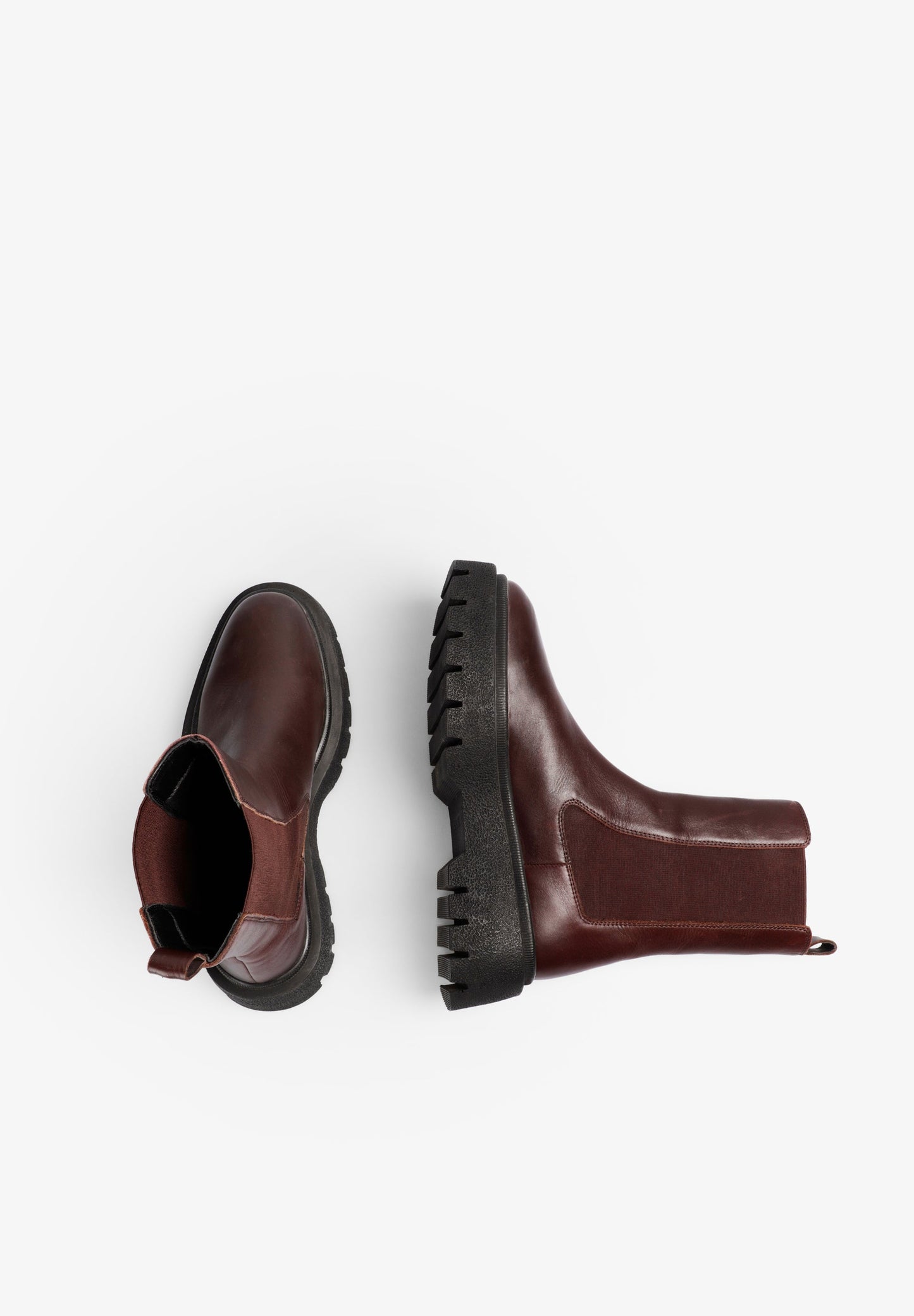 BURGUNDY LEATHER CHELSEA BOOTS