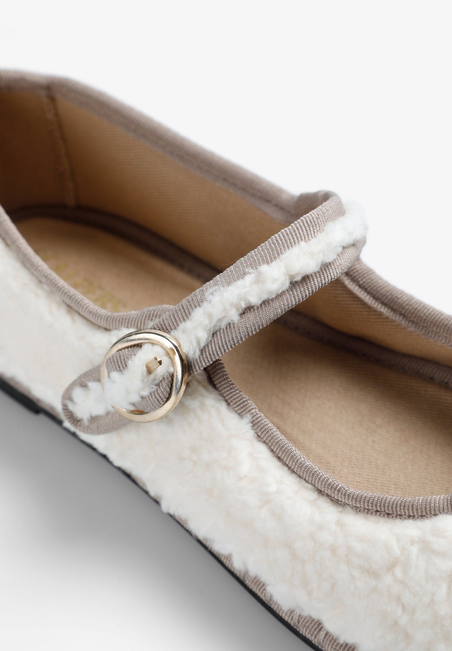 FAUX SHEARLING BALLET FLATS