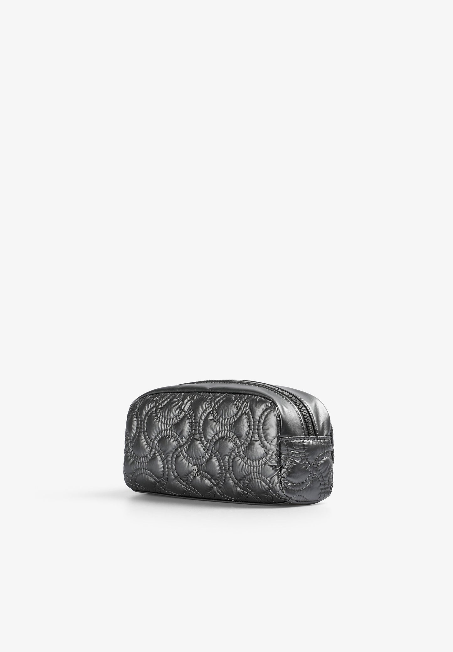 QUILTED TOILETRY BAG WITH SKULL