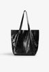 METALLIC SUEDE TOTE BAG