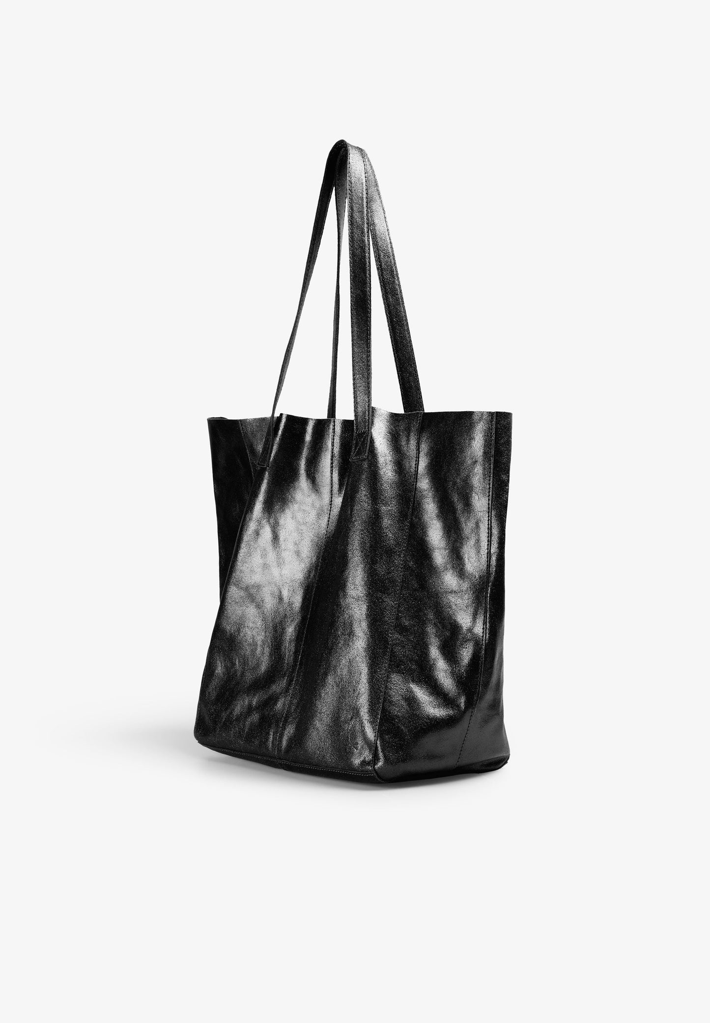 METALLIC SUEDE TOTE BAG