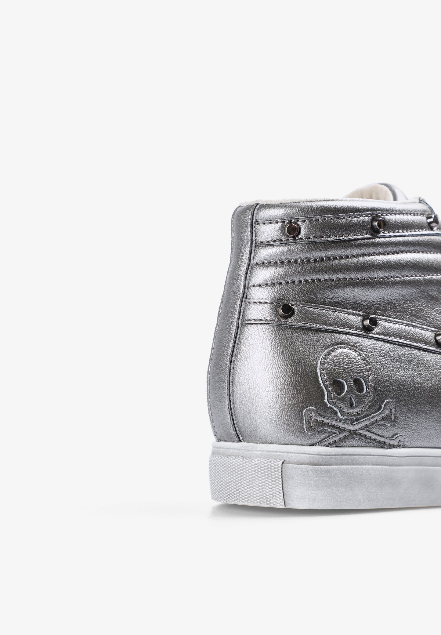 HIGH TOP LEATHER SKULL SNEAKERS