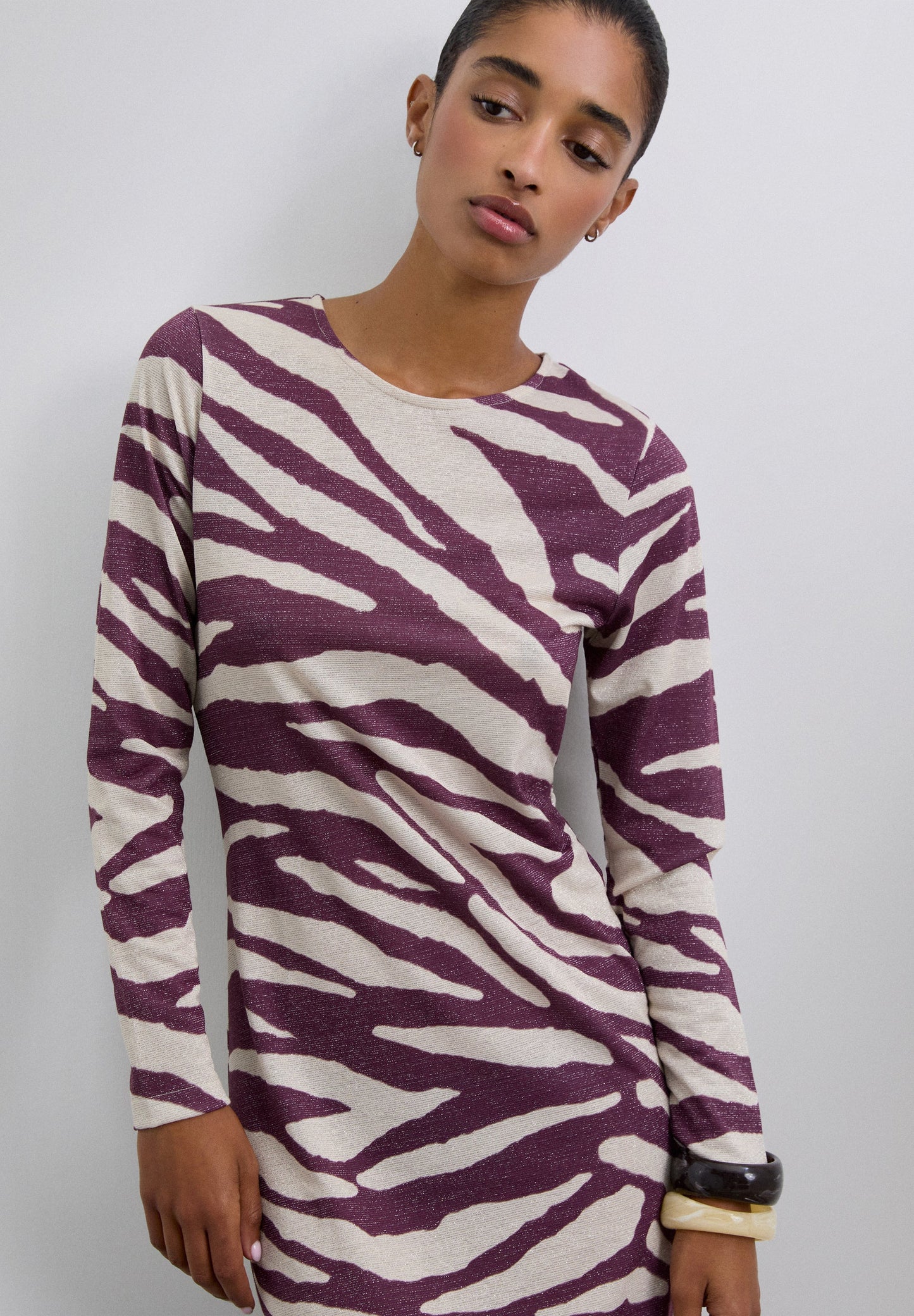 LONG ANIMAL PRINT DRESS