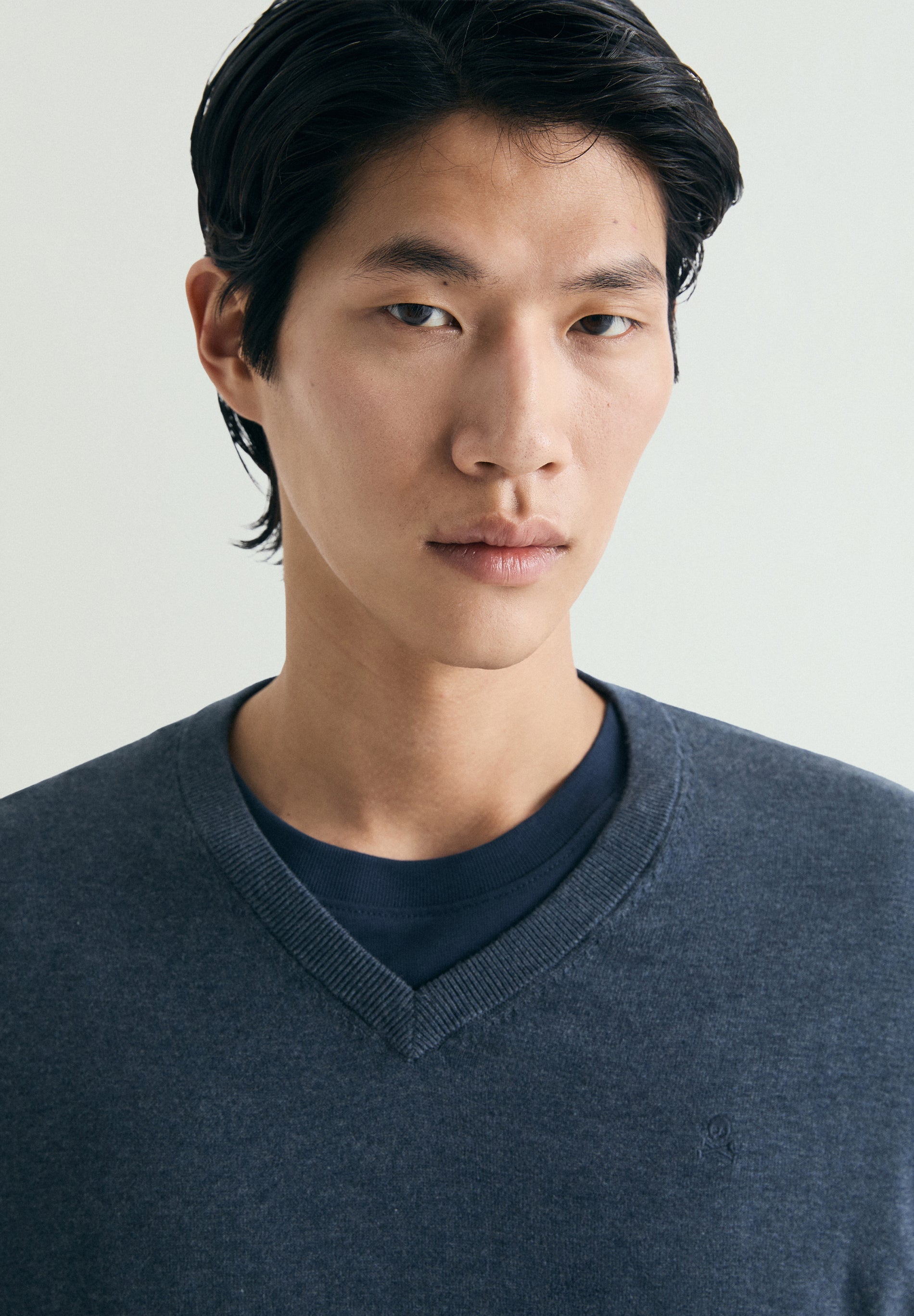 SUPIMA SWEATER WITH TONAL EMBROIDERY