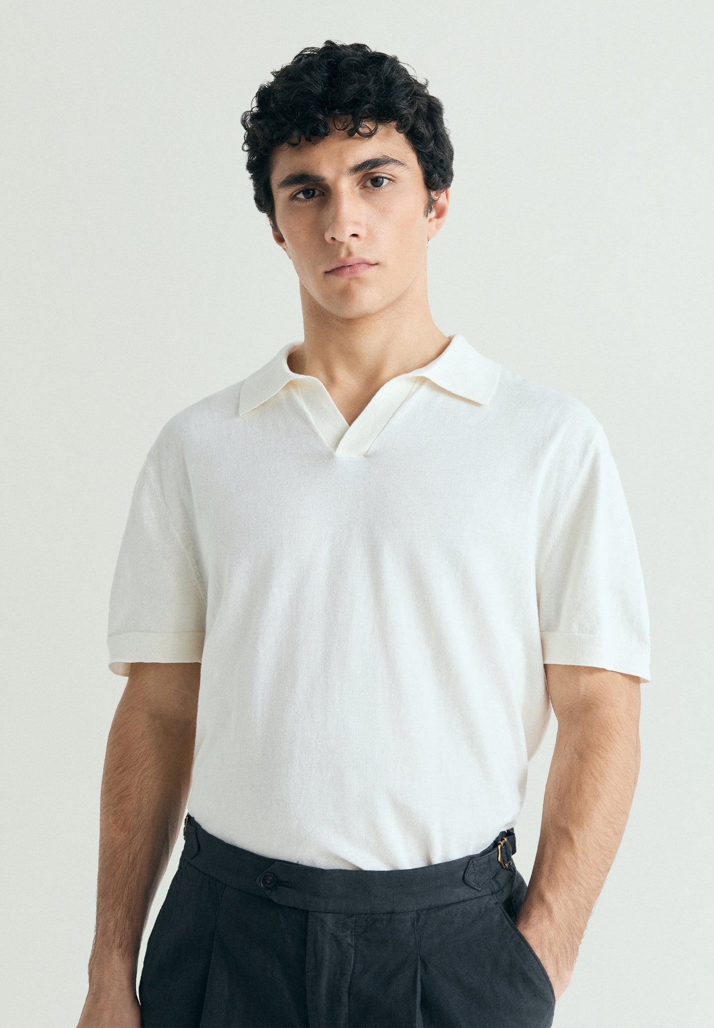 FINE KNIT POLO SHIRT
