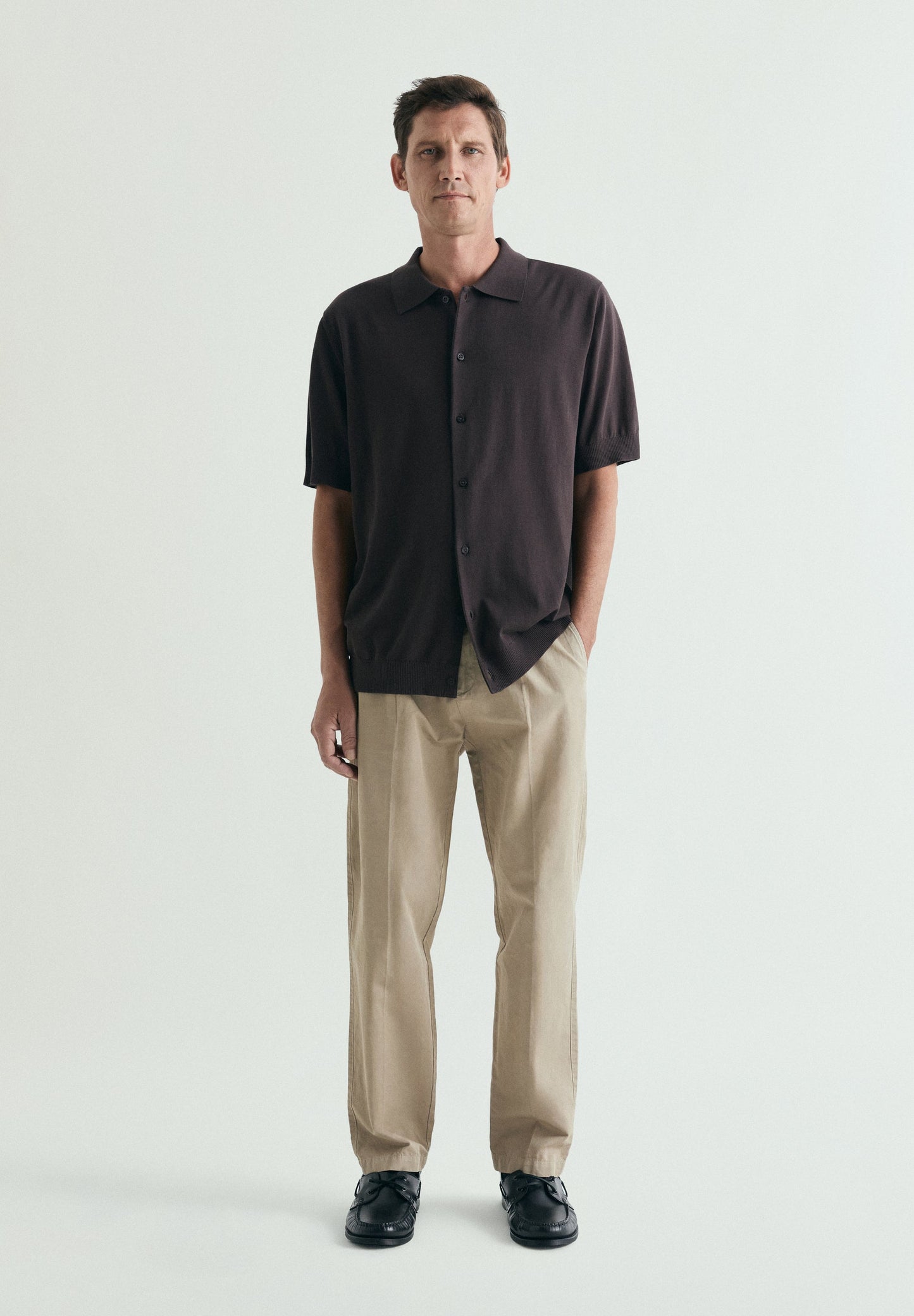 FINE KNIT POLO SHIRT WITH BUTTONS