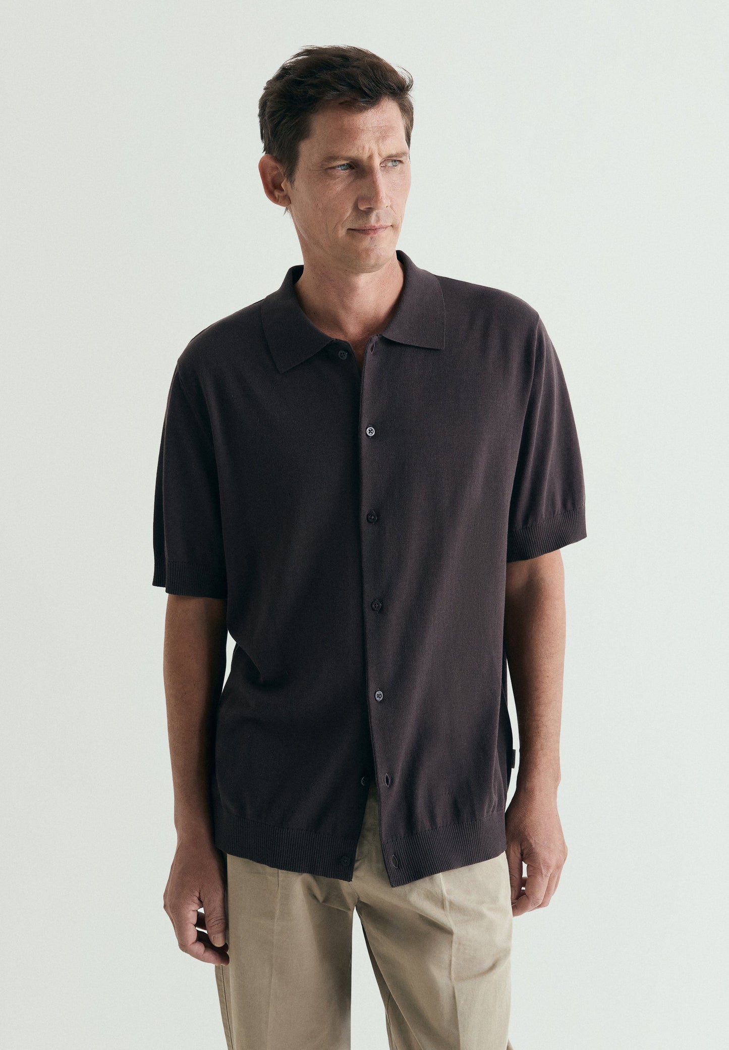 FINE KNIT POLO SHIRT WITH BUTTONS