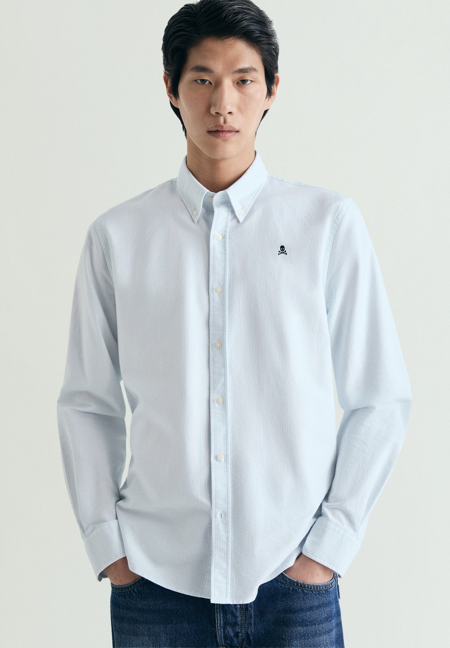 STRIPED PRINTED OXFORD SHIRT