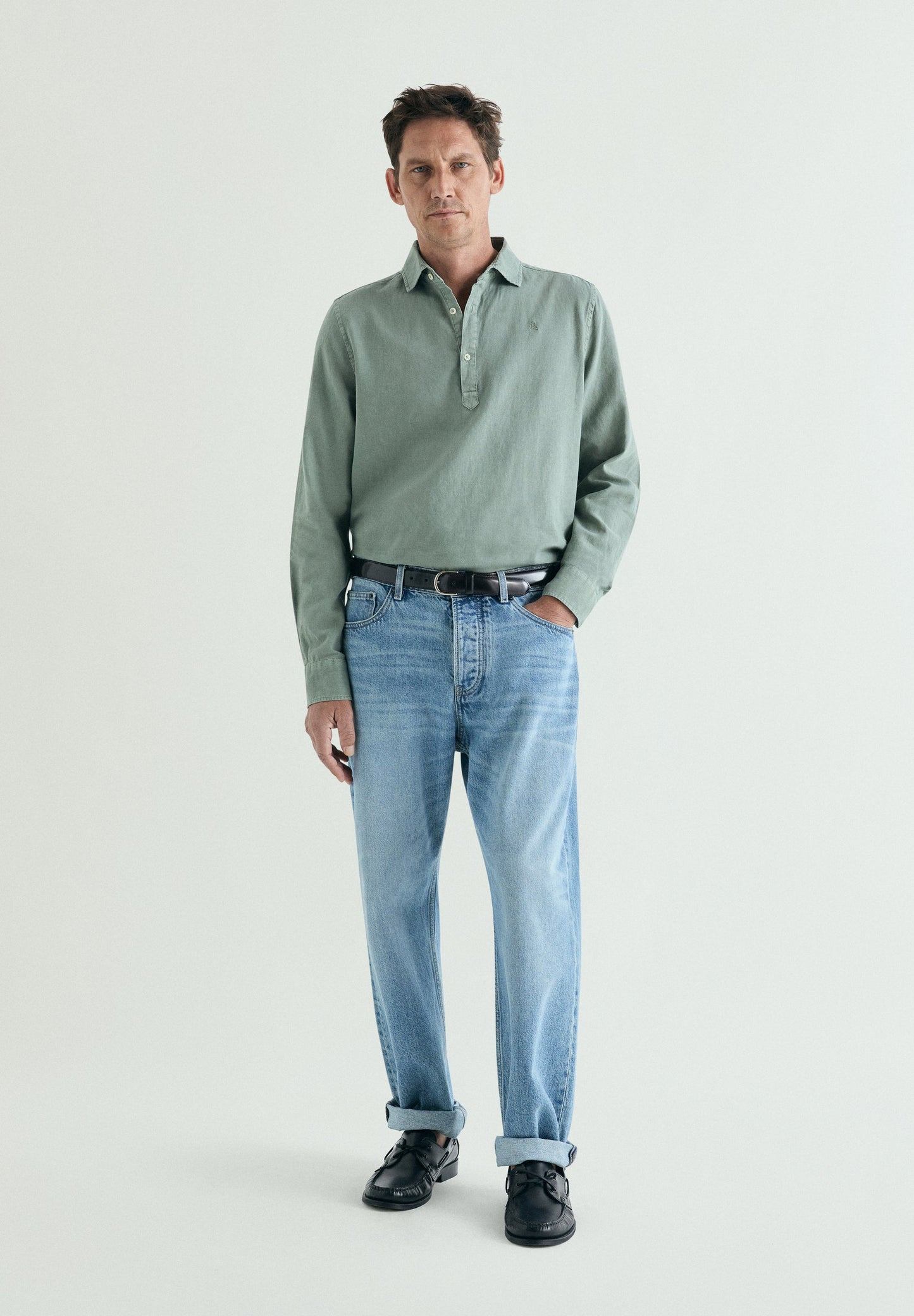REGULAR FIT LINEN POLO SHIRT