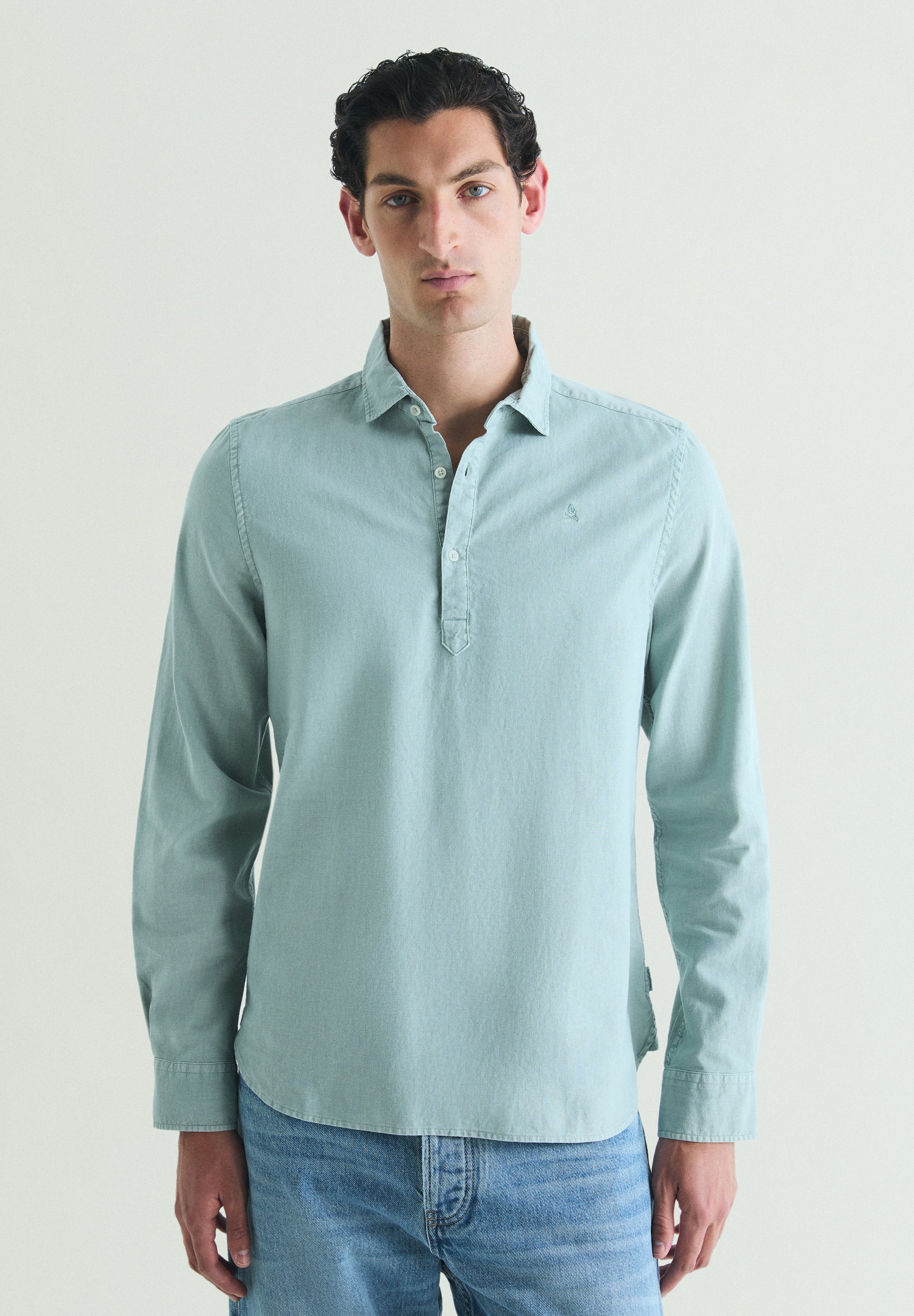 REGULAR FIT LINEN POLO SHIRT