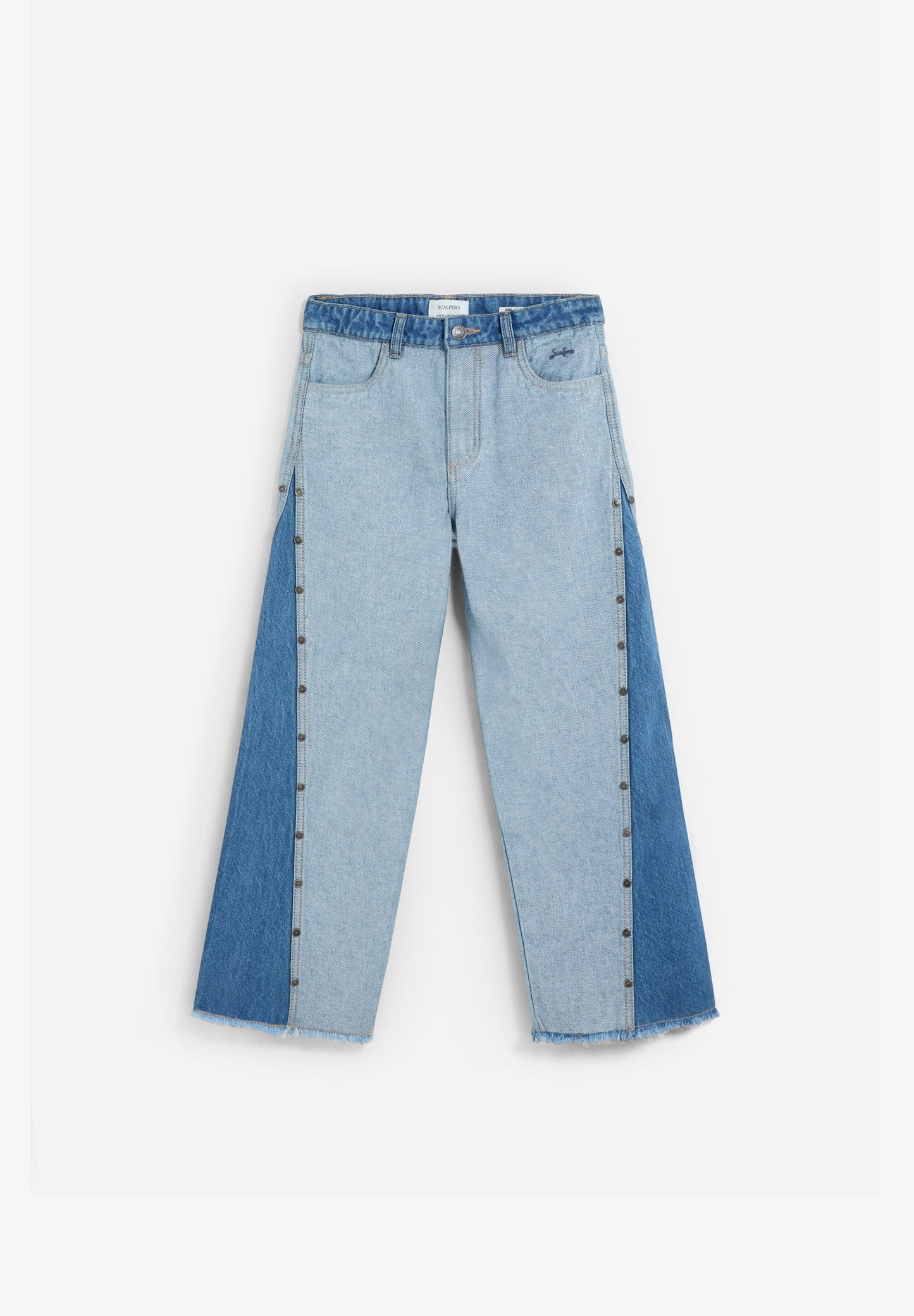 TWO-TONE WIDE LEG JEANS