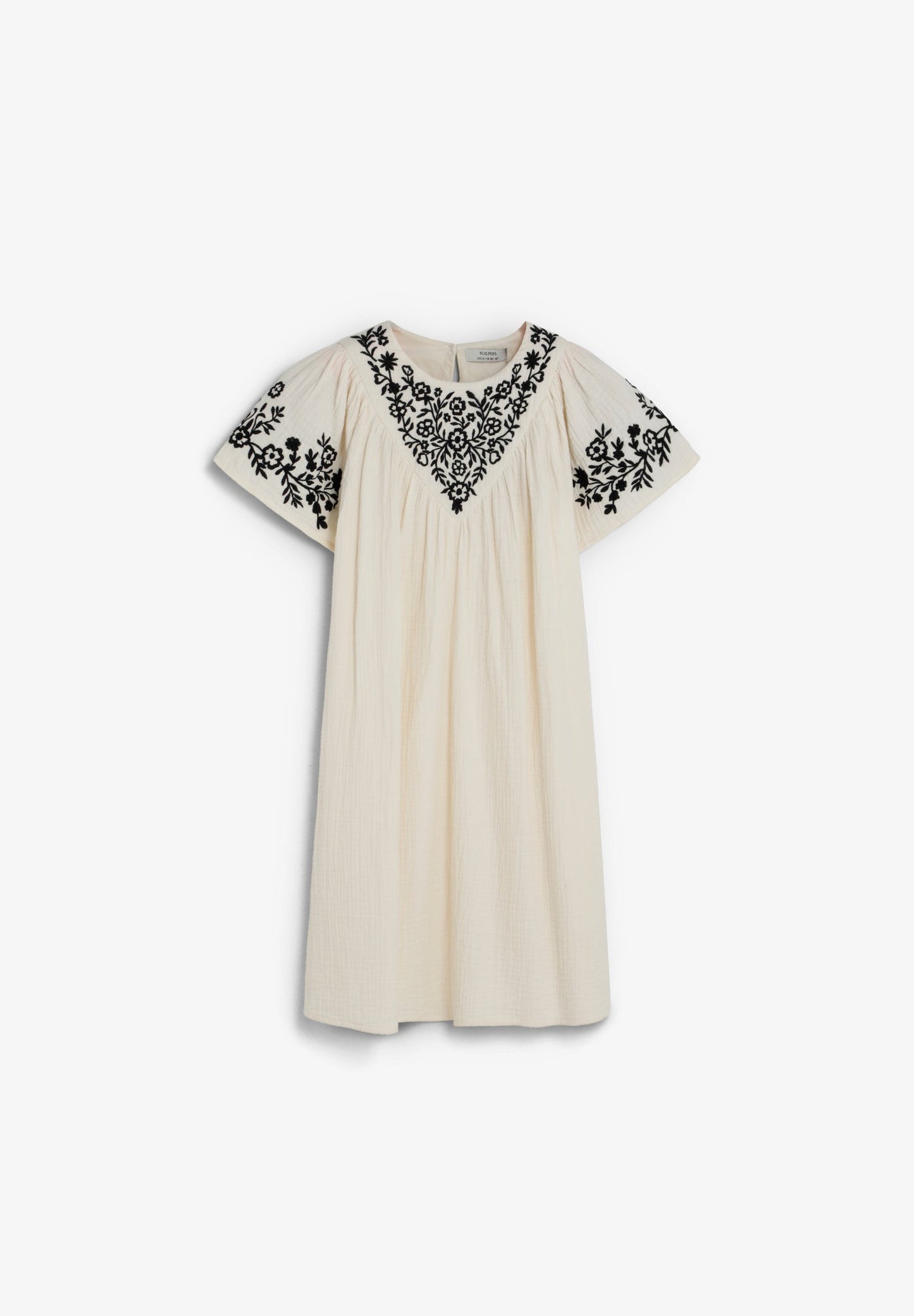 CONTRAST EMBROIDERED DRESS